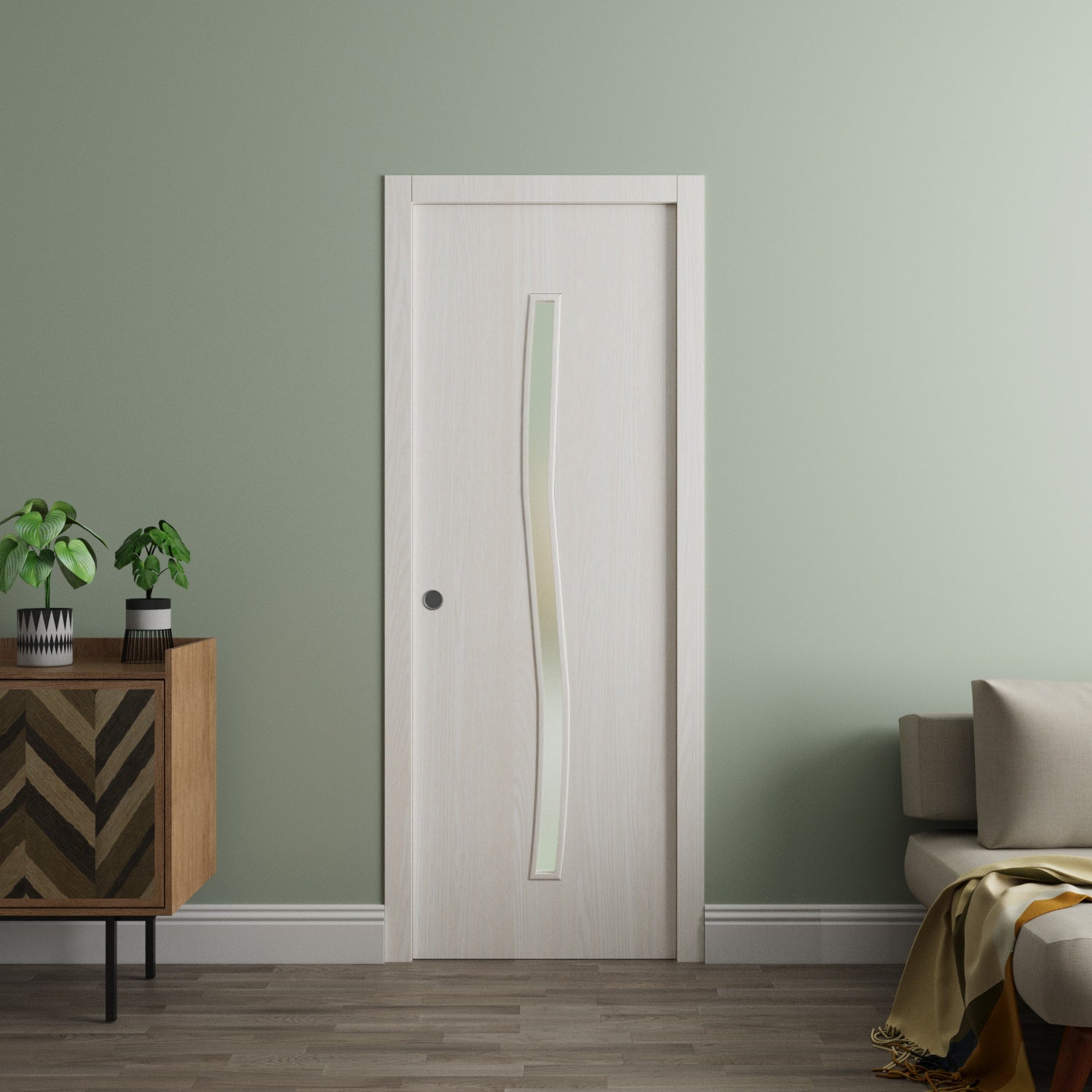 SARTODOORS Sliding Pocket Door 32 x 84 in - LUNO 2003 Ash - Kit Rail ...
