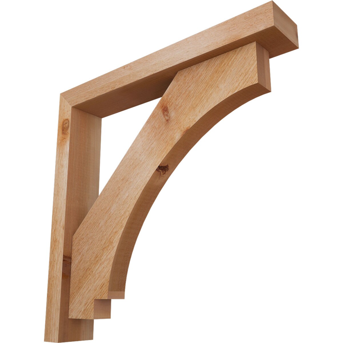 Ekena Millwork 1462623 Imperial Block Rough Sawn Bracket with Offset Brace 4-in x 24-in x 24-in Western red cedar Brown Wood Standard bracket