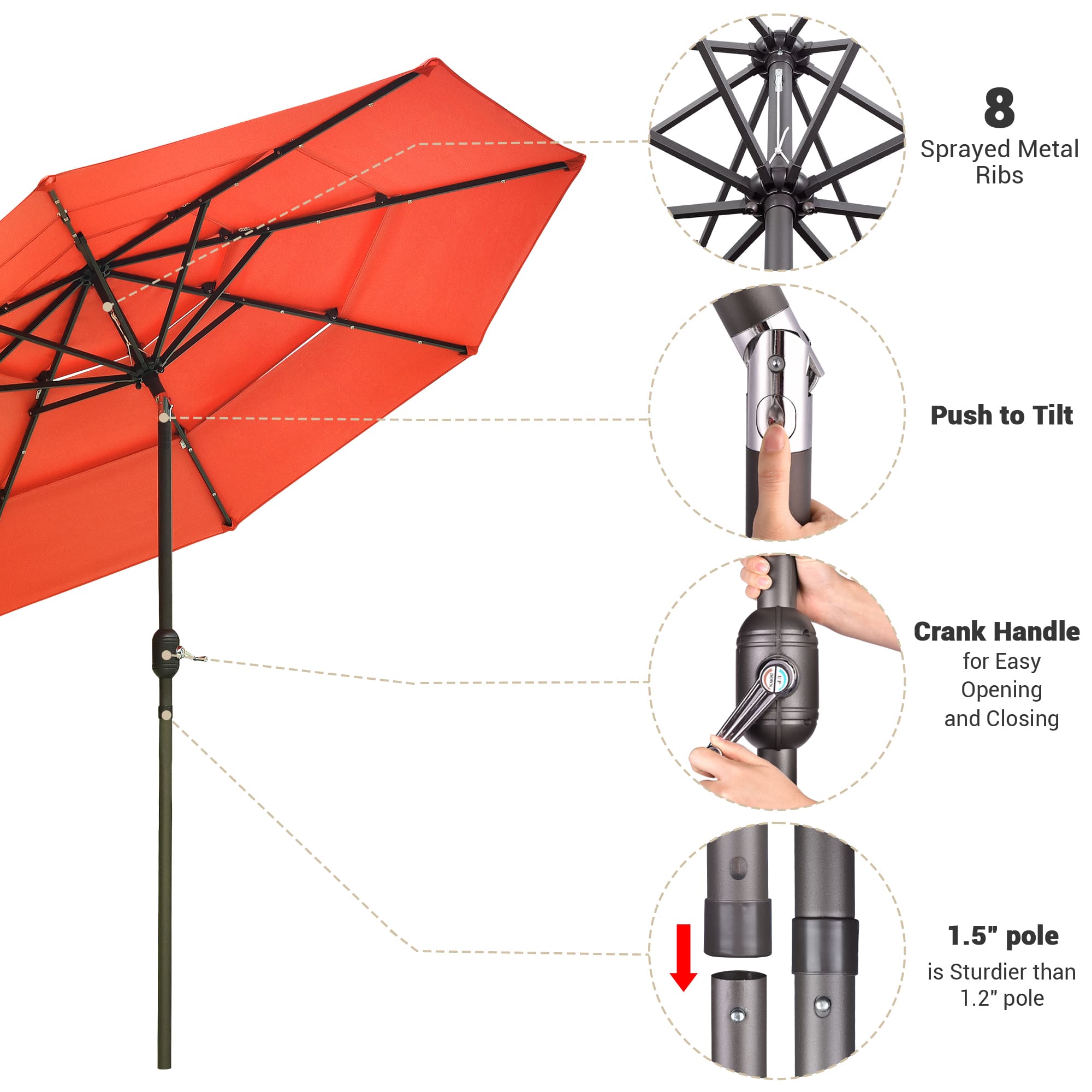 Yescom 07UMB041-3T9L-13-LO Umbrellas-2 - View #5