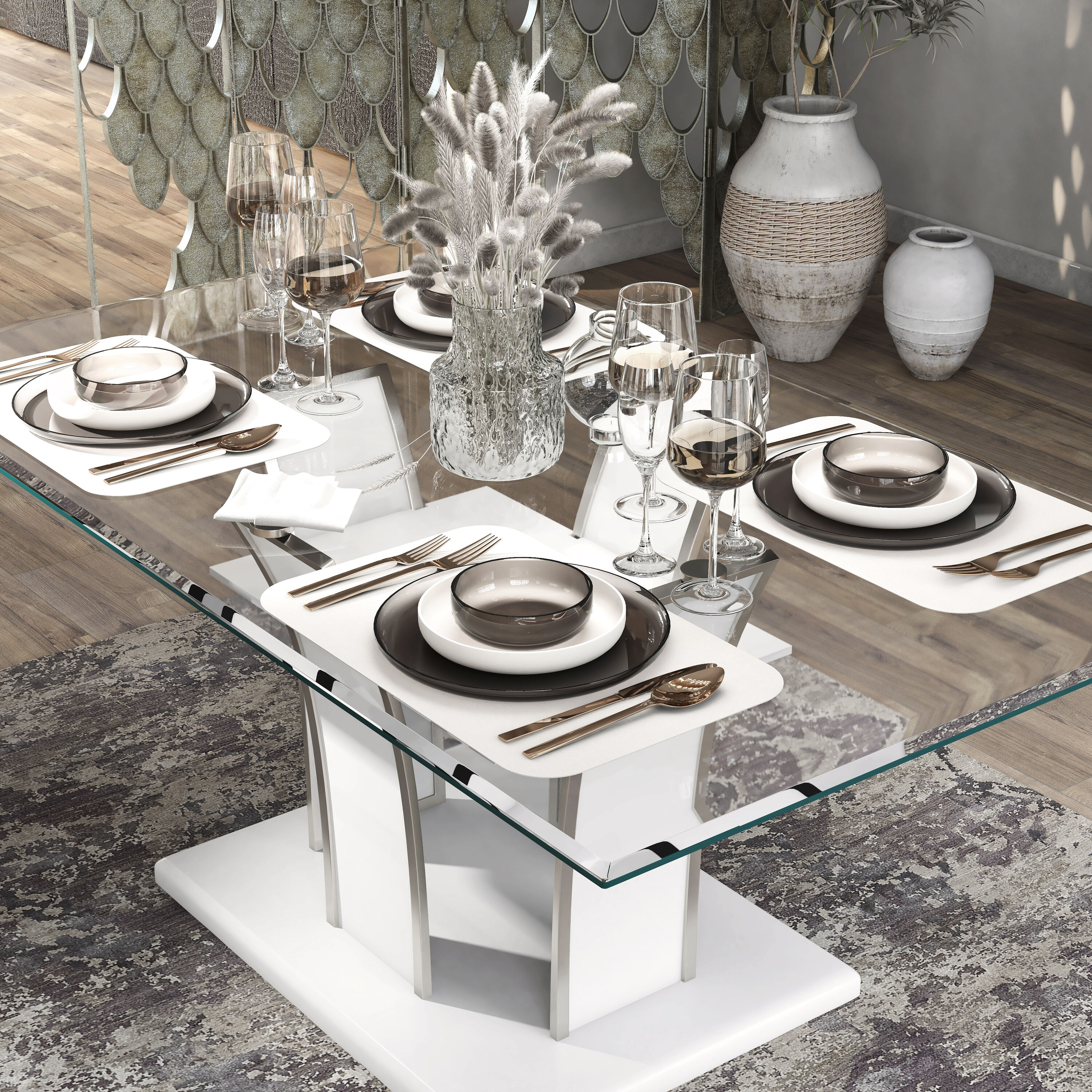 Furniture of America IDF-8372WH-T-7PC Dining-Sets - View #11