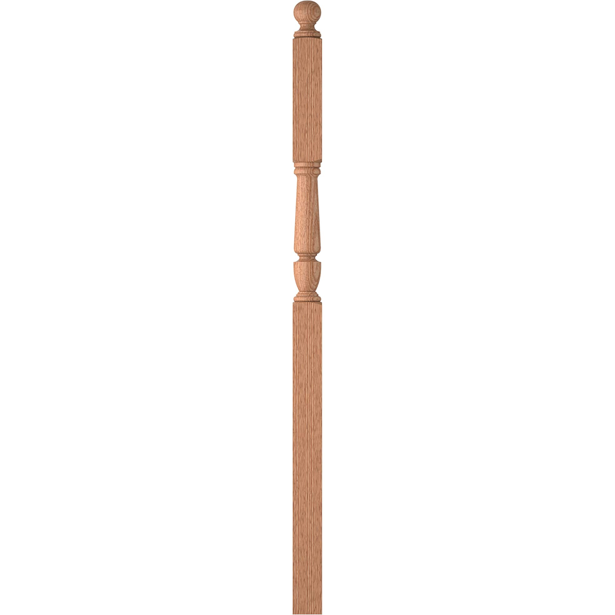 L.J. Smith Stair Systems LJP-3246BT-O LaSalle 3-in x 72.6875-in Unfinished Red oak Intermediate Stair Newel Post