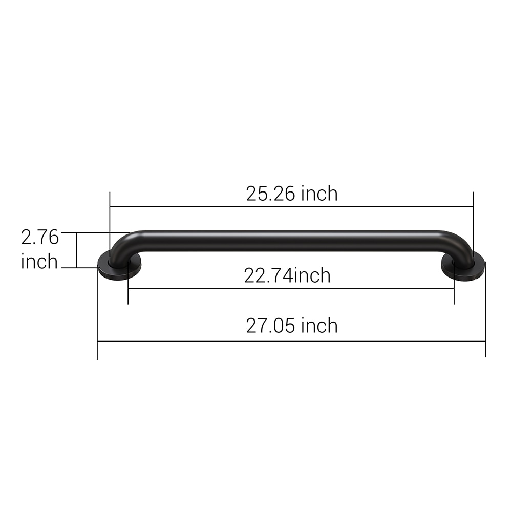 Project Source GB-8022403MB Concealed Screw 24-in Matte black Wall mount ADA Compliant Grab Bar ( 500-lb Weight Capacity )