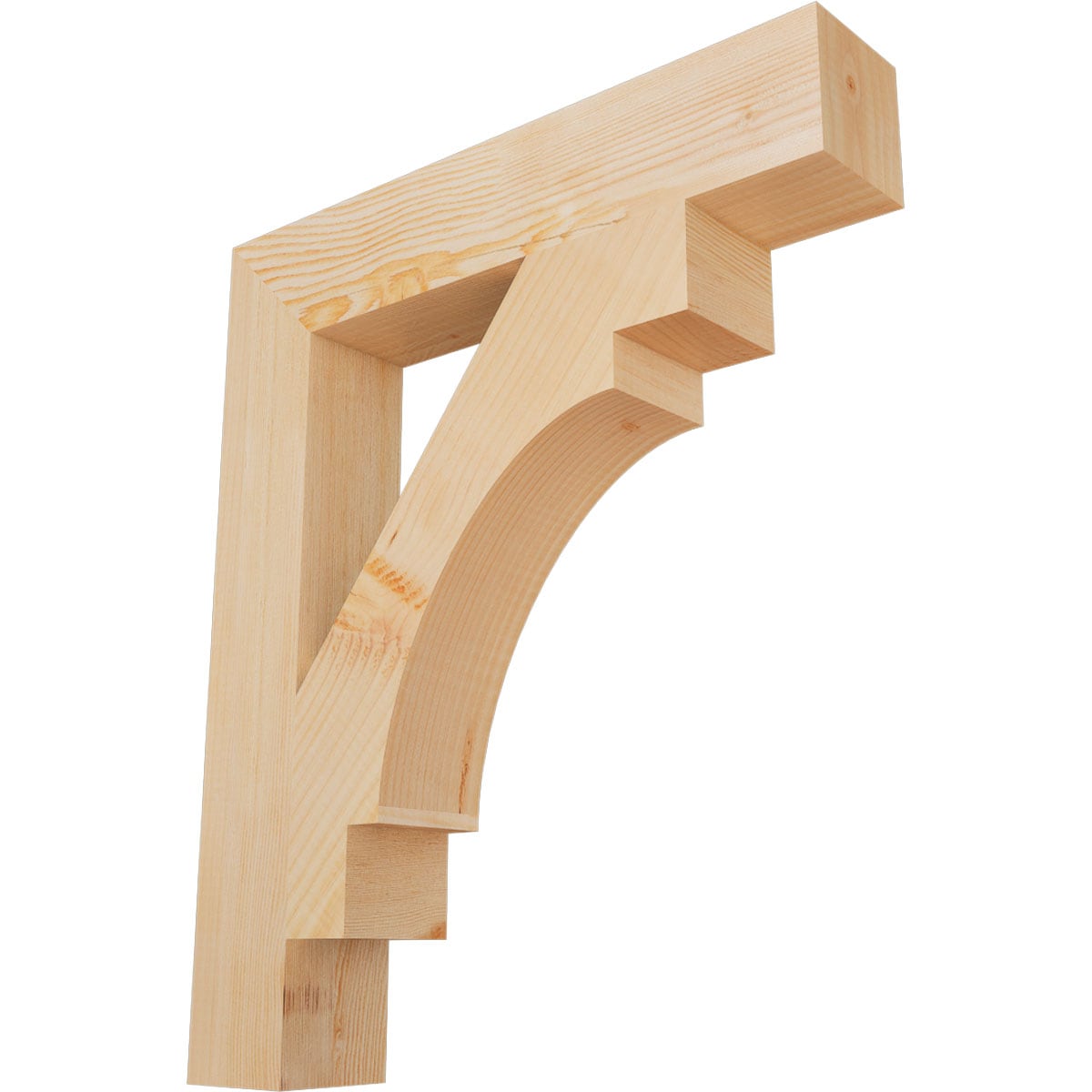 Ekena Millwork BKT04X22X26MRC05SDF Merced block smooth 3-1/2-in x 22-in x 26-in Douglas fir Brown Wood Standard bracket