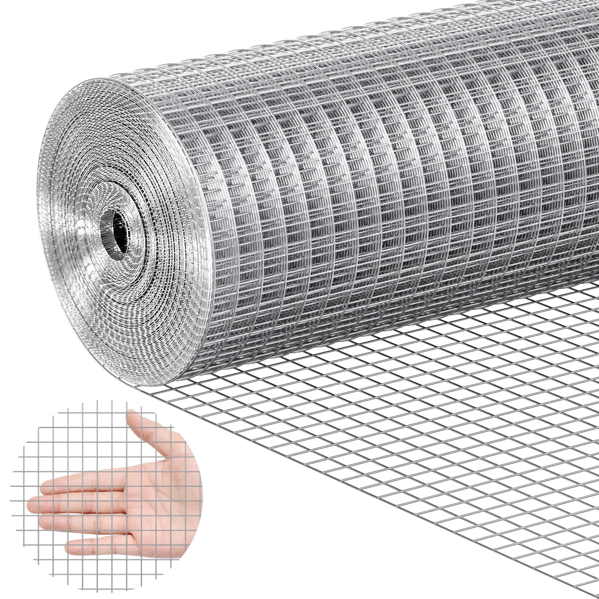 Wudkey 24in x 25 ft Hot Dipped Galvanized Welded Wire Mesh 19 Gauge 1/2 inch Steel Fence Roll