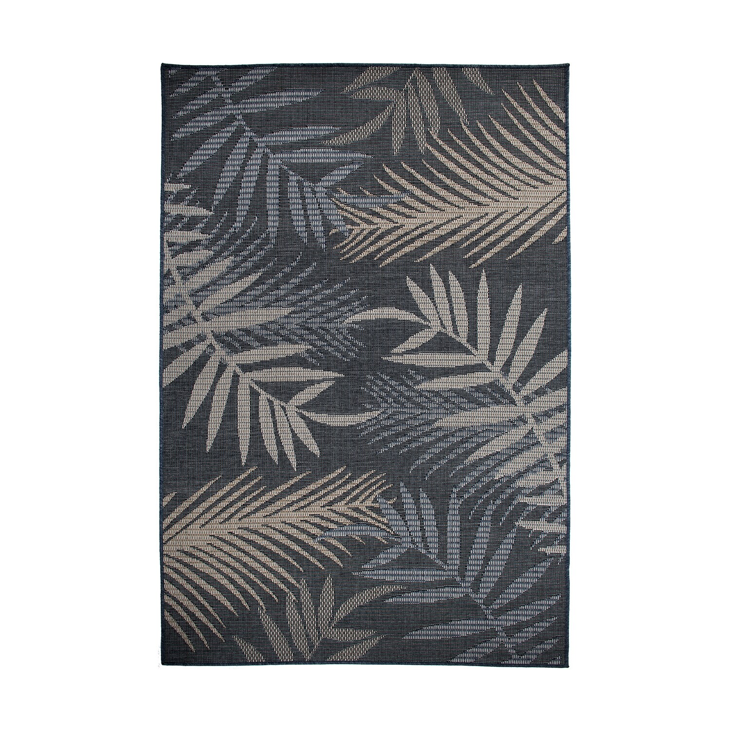 World Rug Gallery 430BLUE5X7 5 x 7 (ft) Loomed Polypropylene Blue Rectangular Indoor/Outdoor Floral/Botanical Area rug
