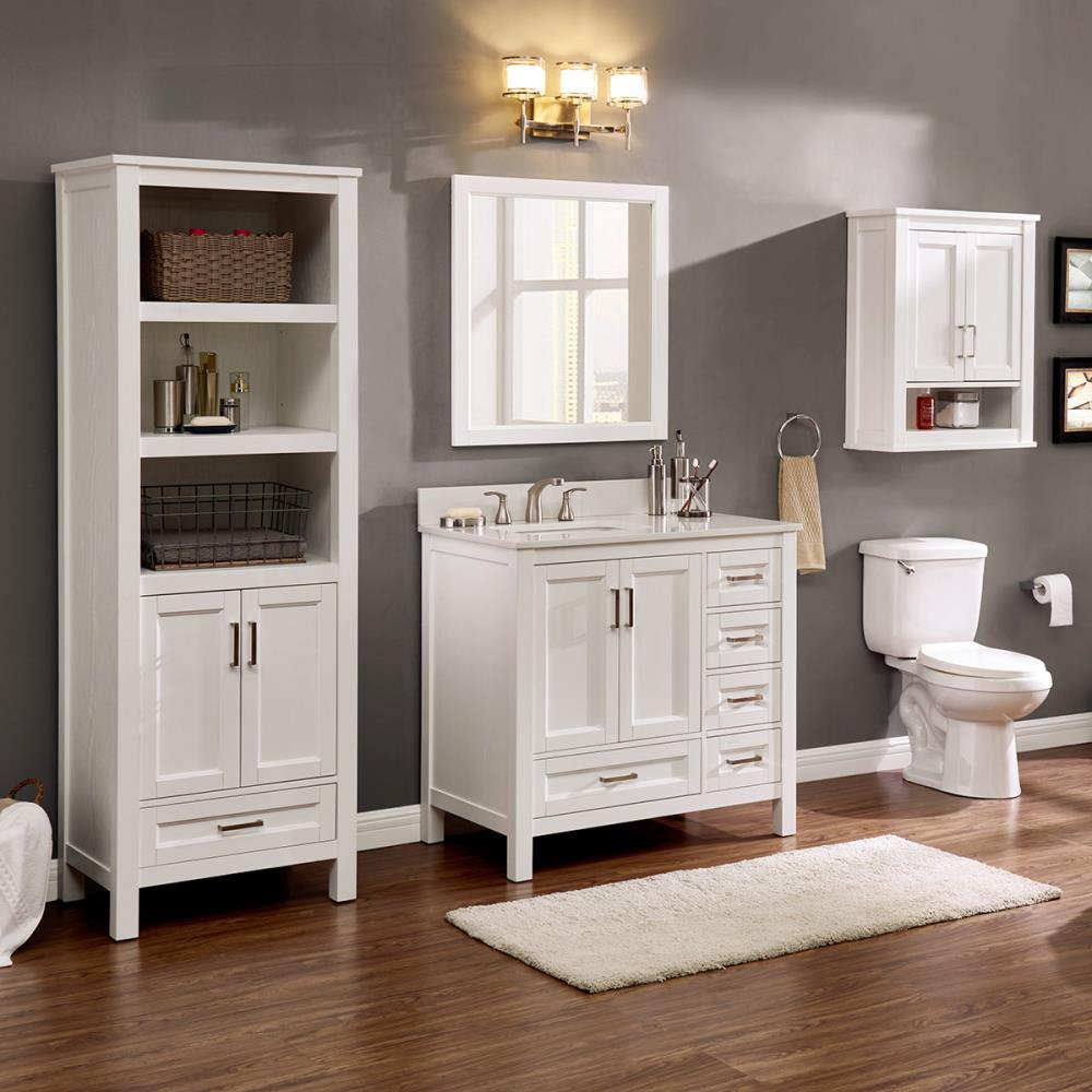 Durham 36-in White Oak Undermount Single Sink Bathroom Vanity with ...