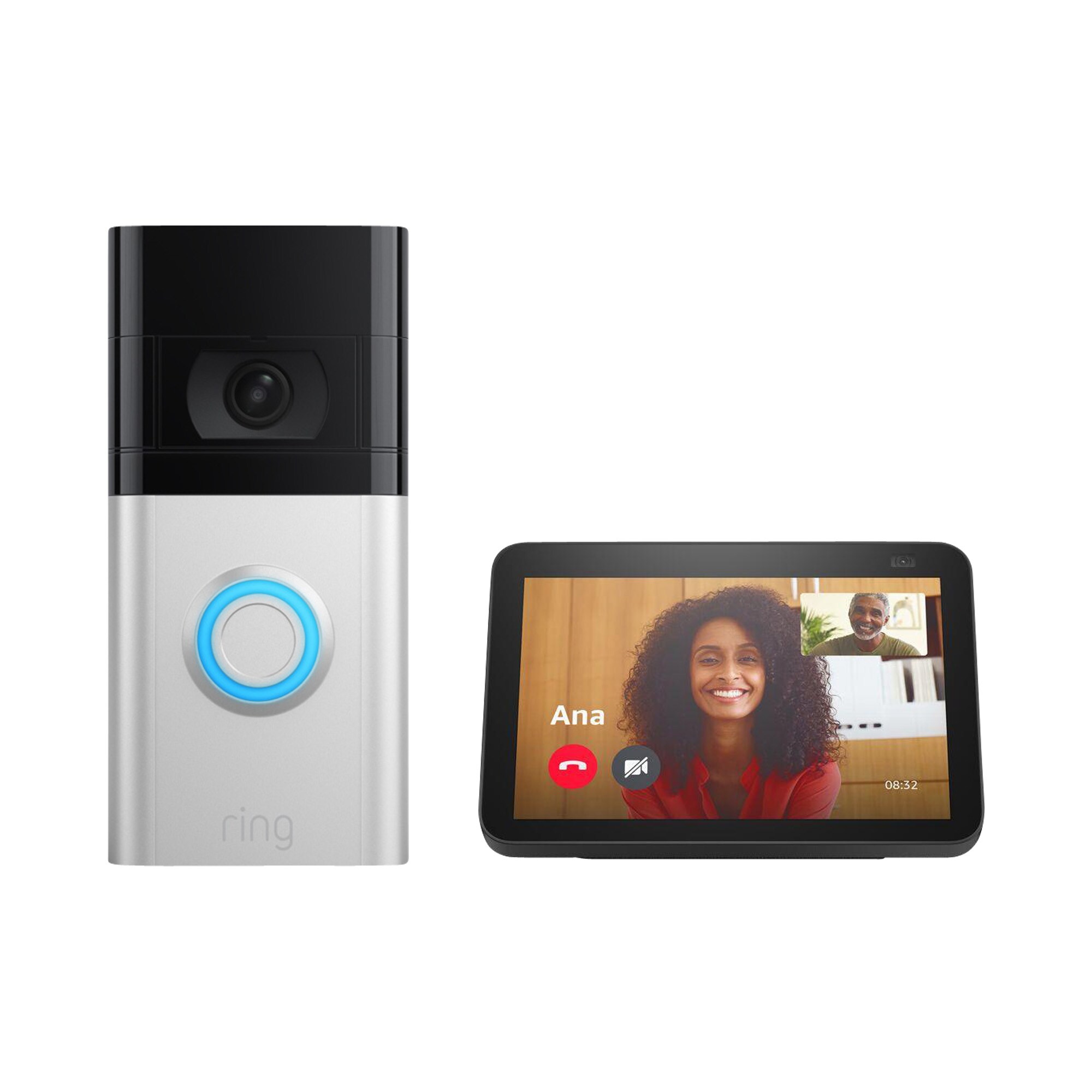 Amazon Echo Show 8 (2nd Gen) - Black + Ring Video Doorbell 4 Bundle
