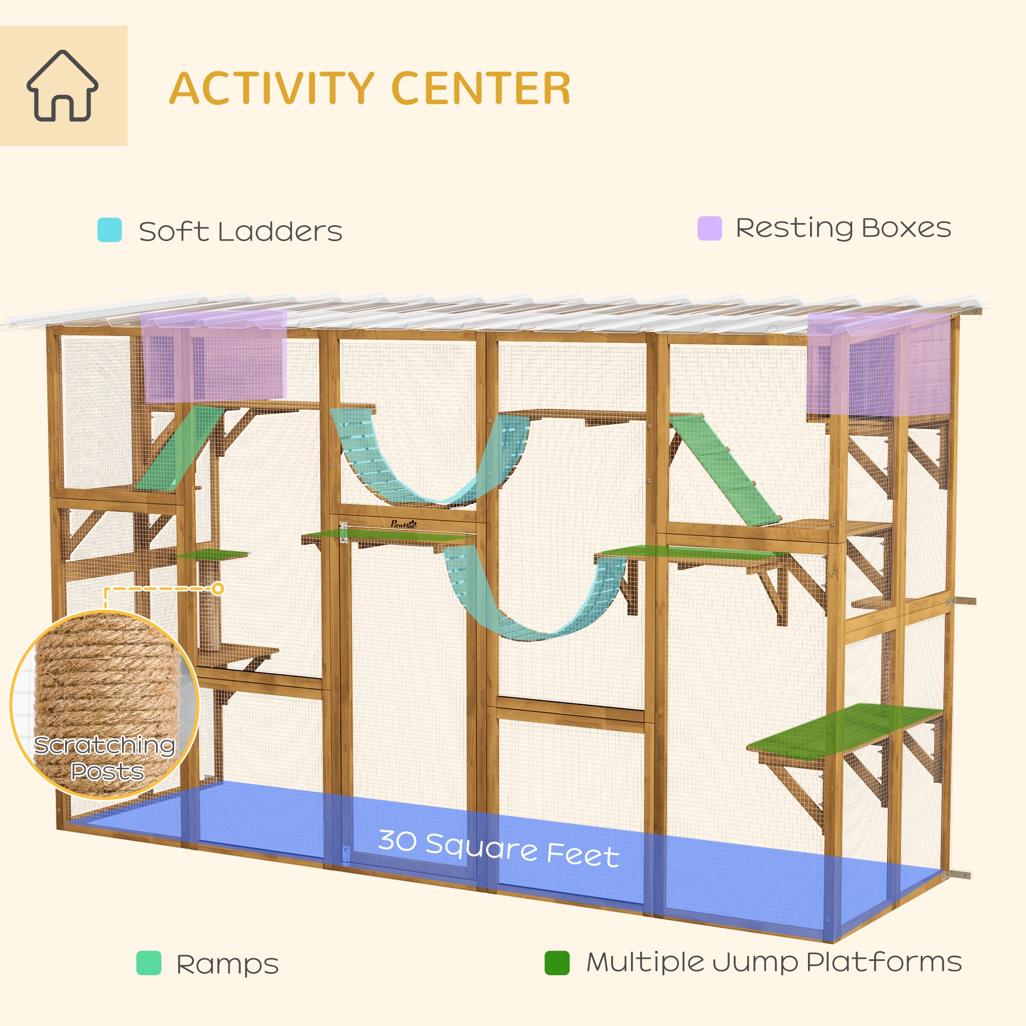 PawHut D32-018V00YL Dog-Houses - View #6