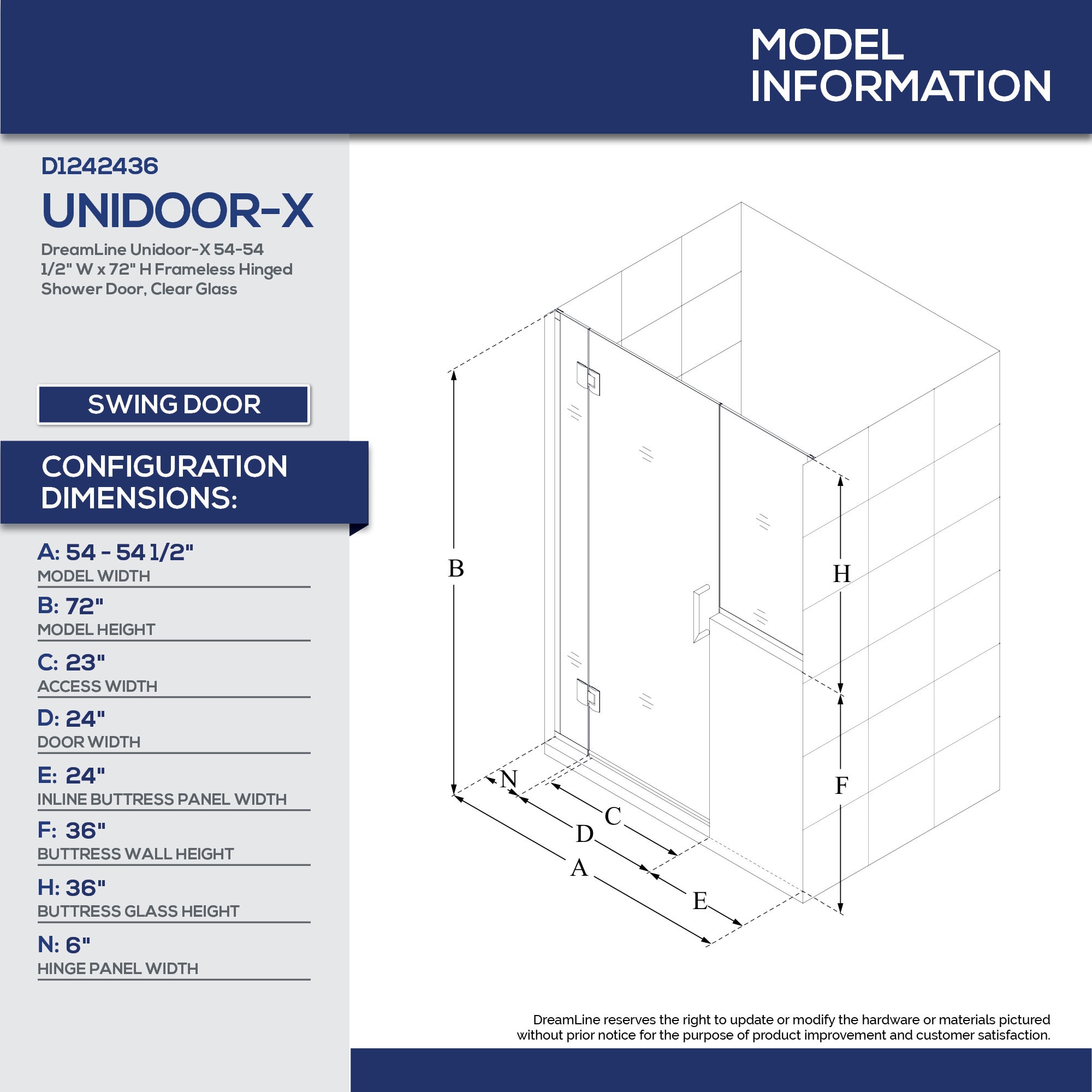 DreamLine D1242436-04 Shower-Doors - View #8