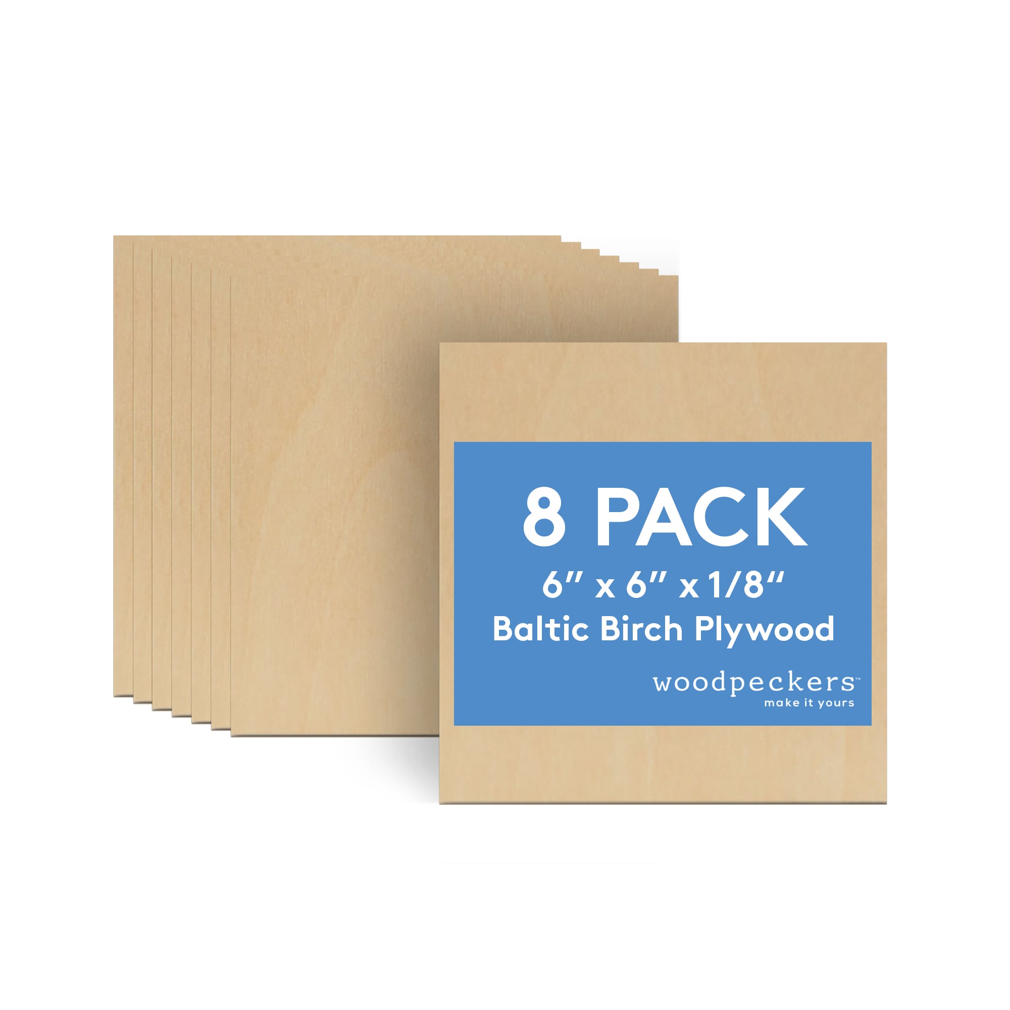 Woodpeckers Crafts MF-PLY-6-6-18-P8 1/8-in x 1-ft x 2-ft Birch Plywood