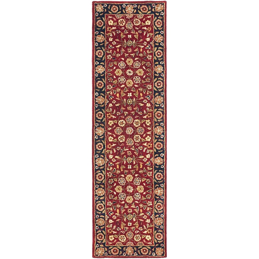Safavieh Heritage Visak 2 x 6 Red/Navy Indoor Floral/Botanical Oriental Handcrafted Runner Safavieh Heritage Visak 2 x 6 Red/Navy Indoor Floral/Botanical Oriental Handcrafted Runner