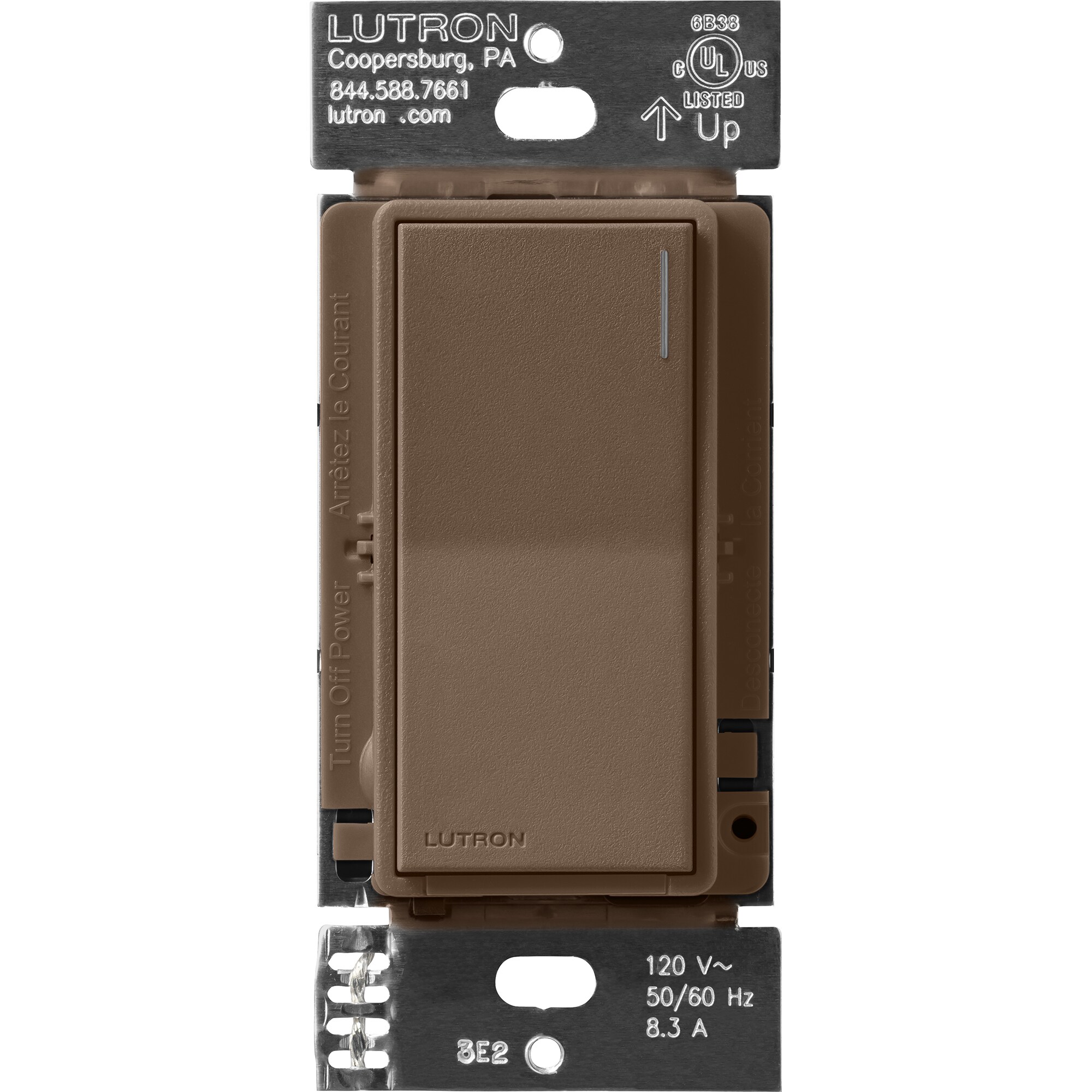 Lutron ST-RS-EP Sunnata 6-amp Multi-location Locator light Push button Companion Light Switch , Espresso