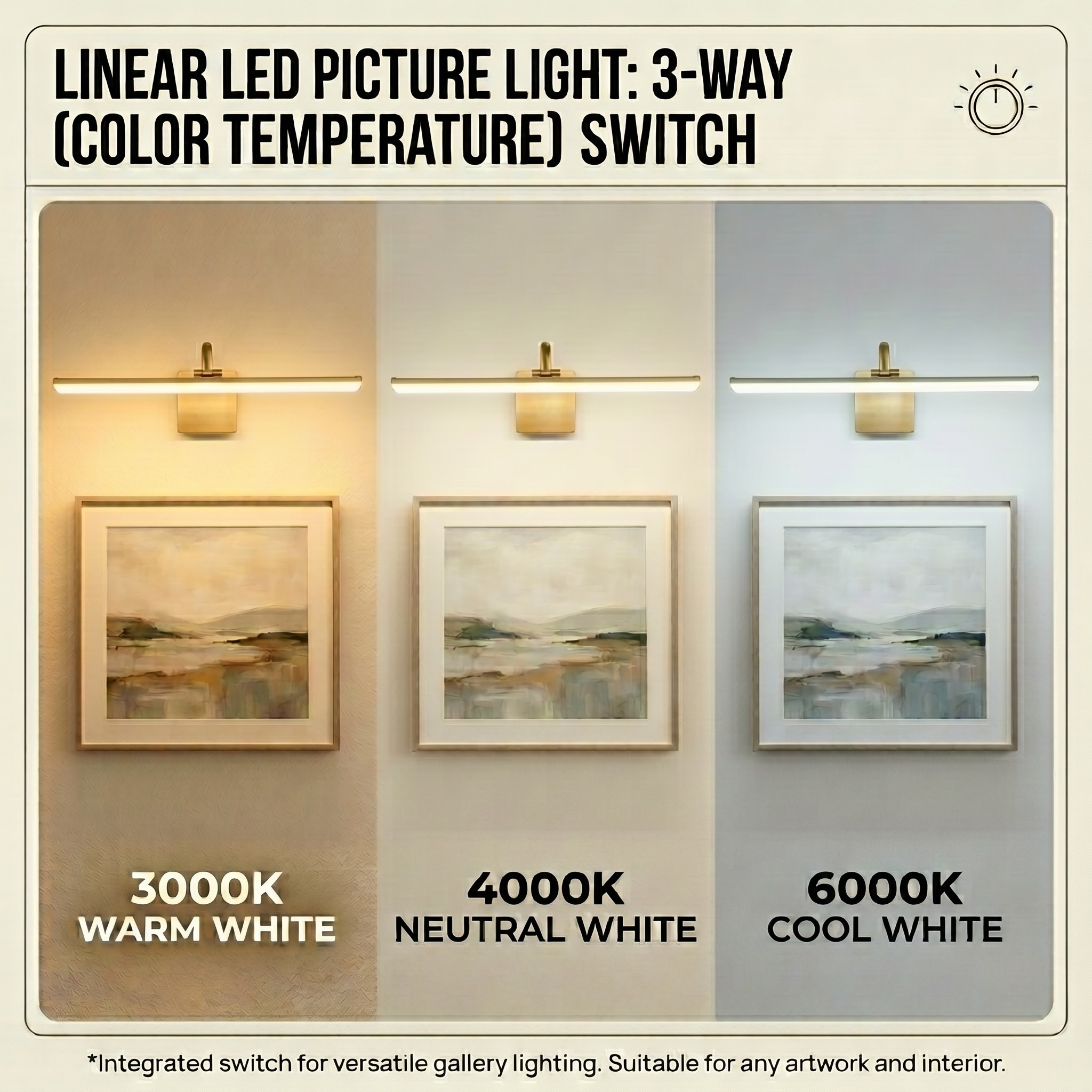 Zicbol 31.5-in 1 Light Brushed Gold Integrated LED Modern/contemporary Bathroom Vanity light bar