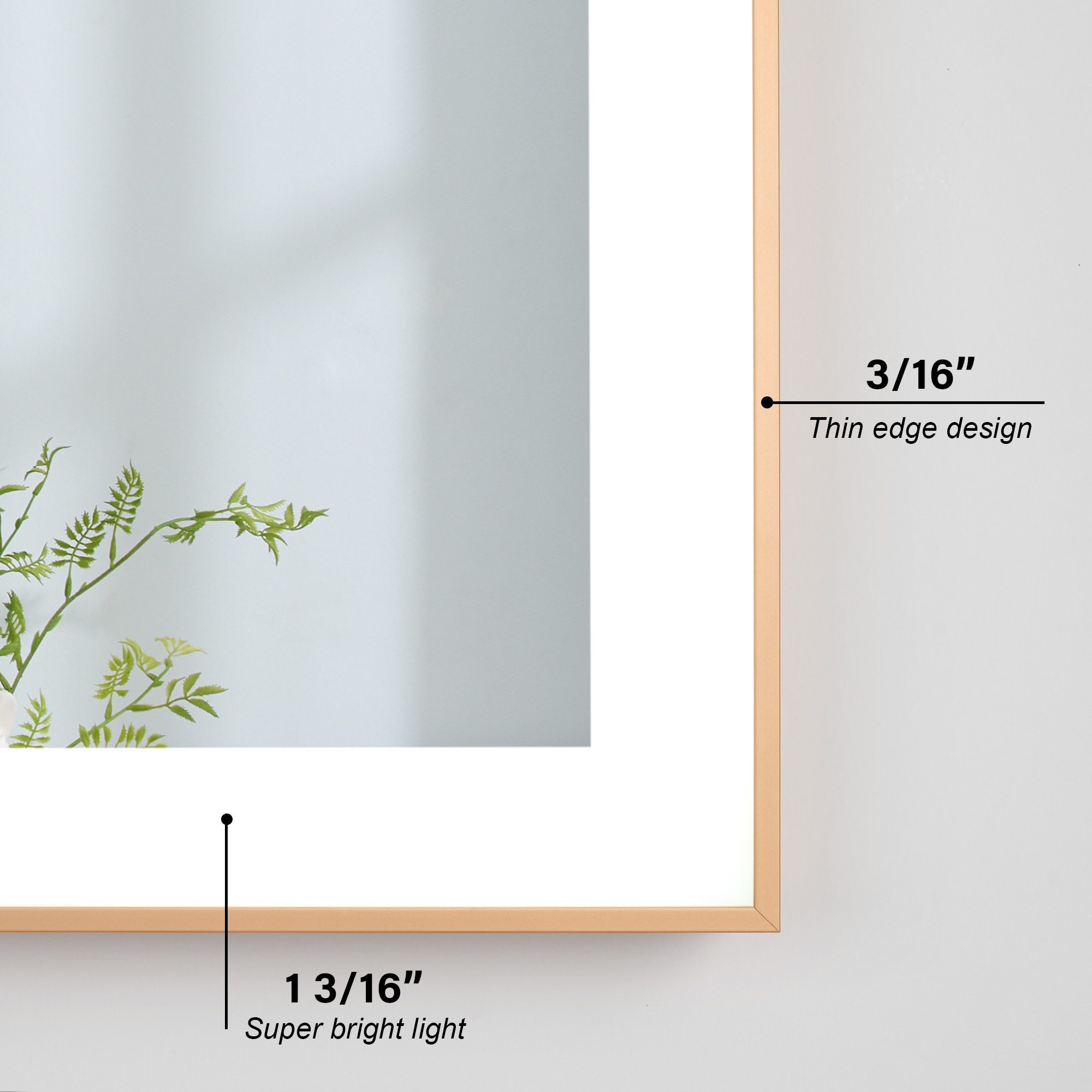 WELLFOR W5FM4836GD Framed-Bath-Mirrors - View #12