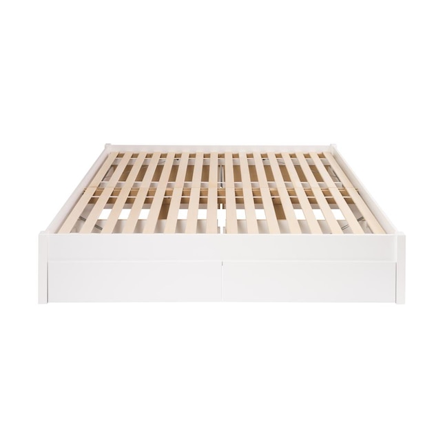 Prepac Select White King Platform Bed, White 4 Post King Bed