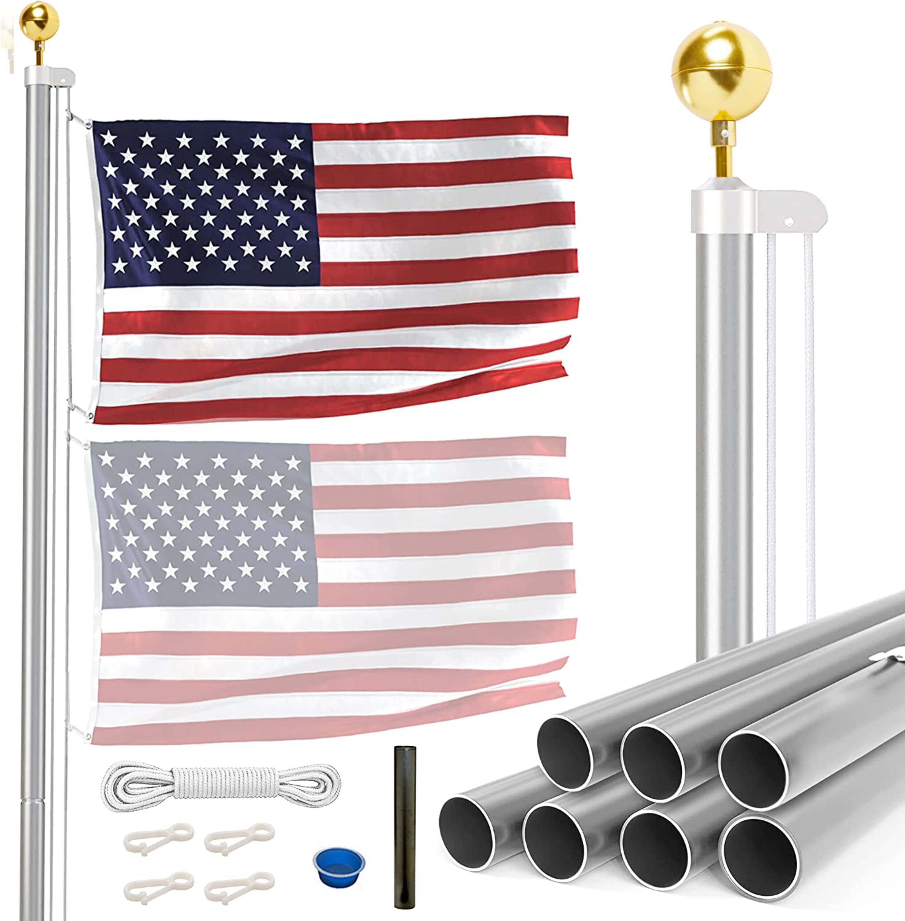 EZPOLE All American 8-ft W x 5-ft H American Flag in the