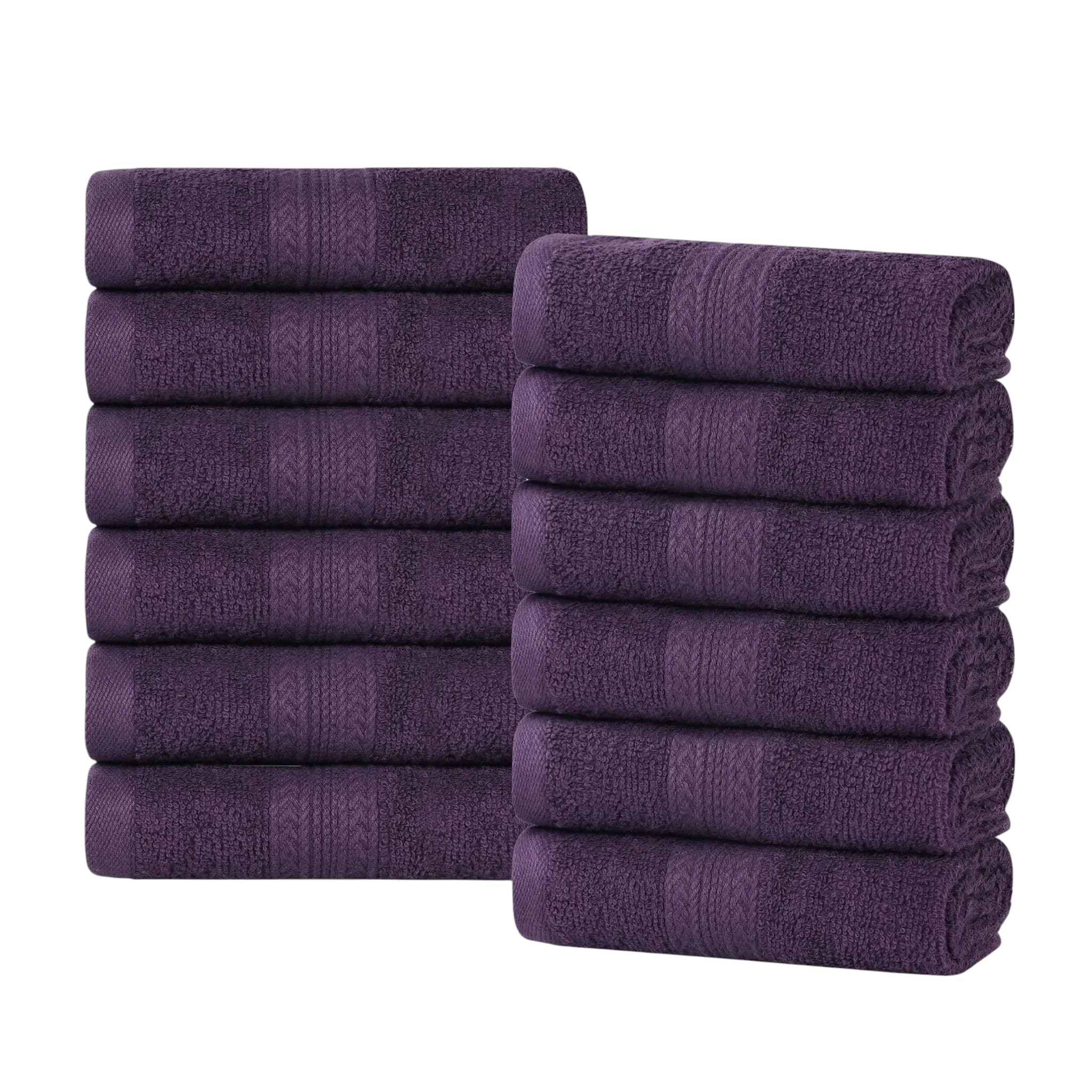 Slickblue 12-Piece Ring-Spun Cotton Quick Dry Face Towel/Washcloth with Hanging Loop for Bathroom Gym and Guest Room Multiple Color Options