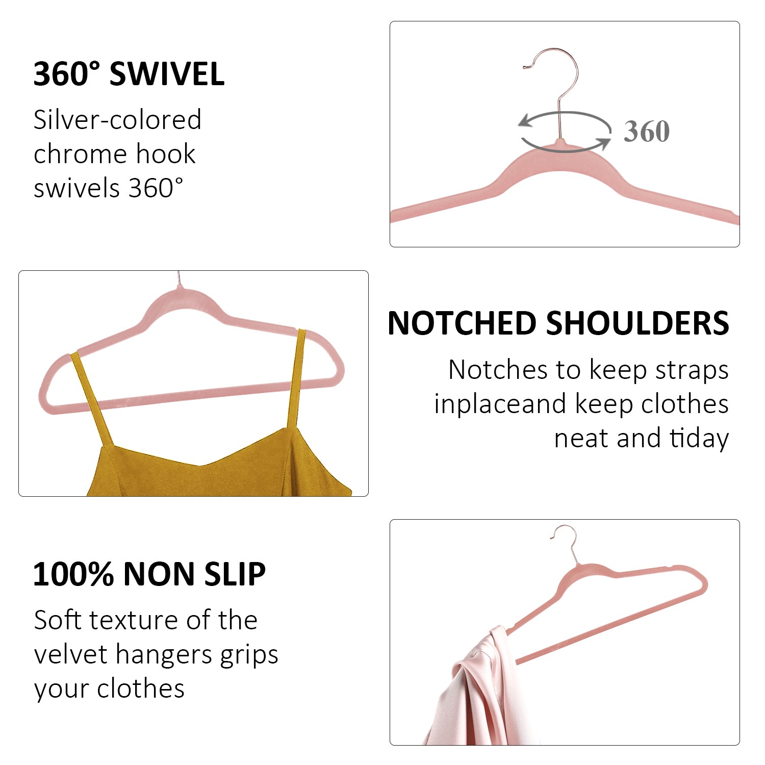 Vecelo LOE-PC-VH-PINK-A25 hangers - View #2
