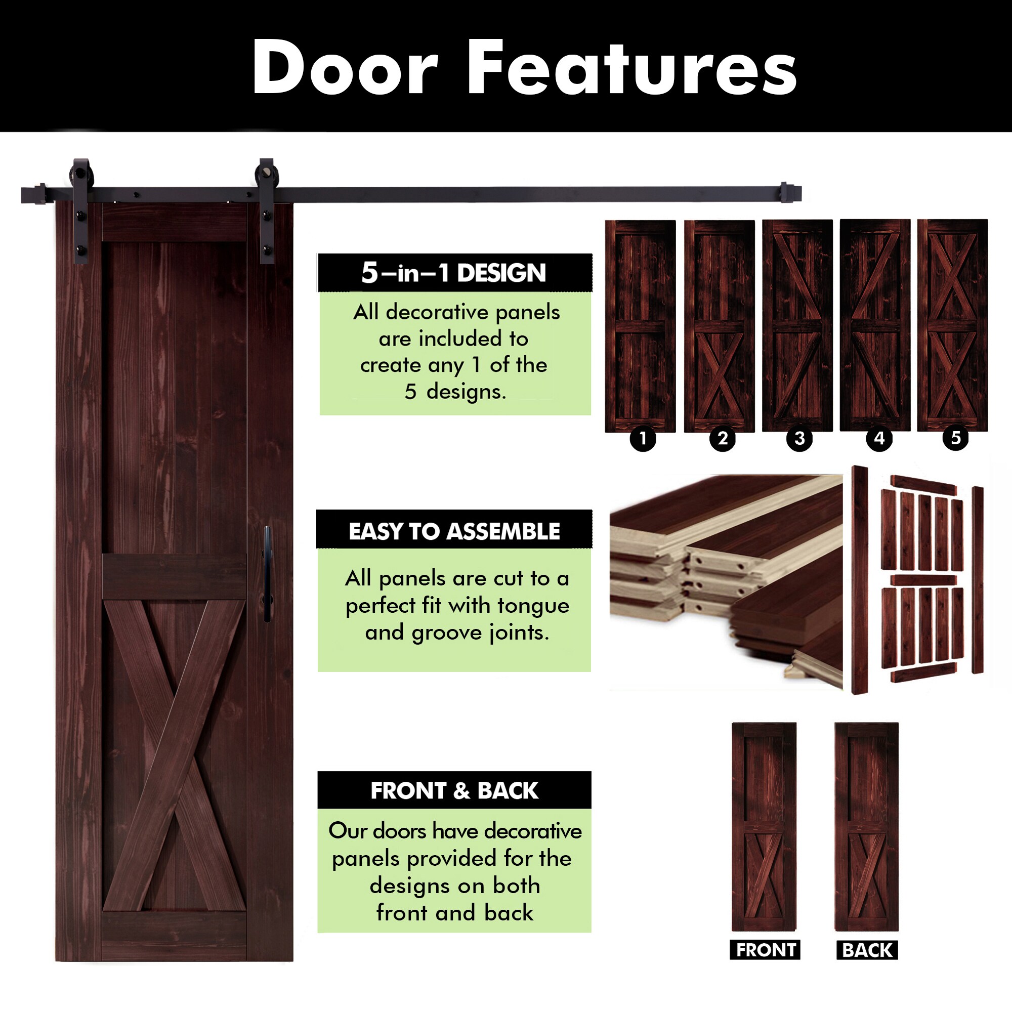 HOMACER YT1TGH054C-2680F-RD Barn-Doors - View #4