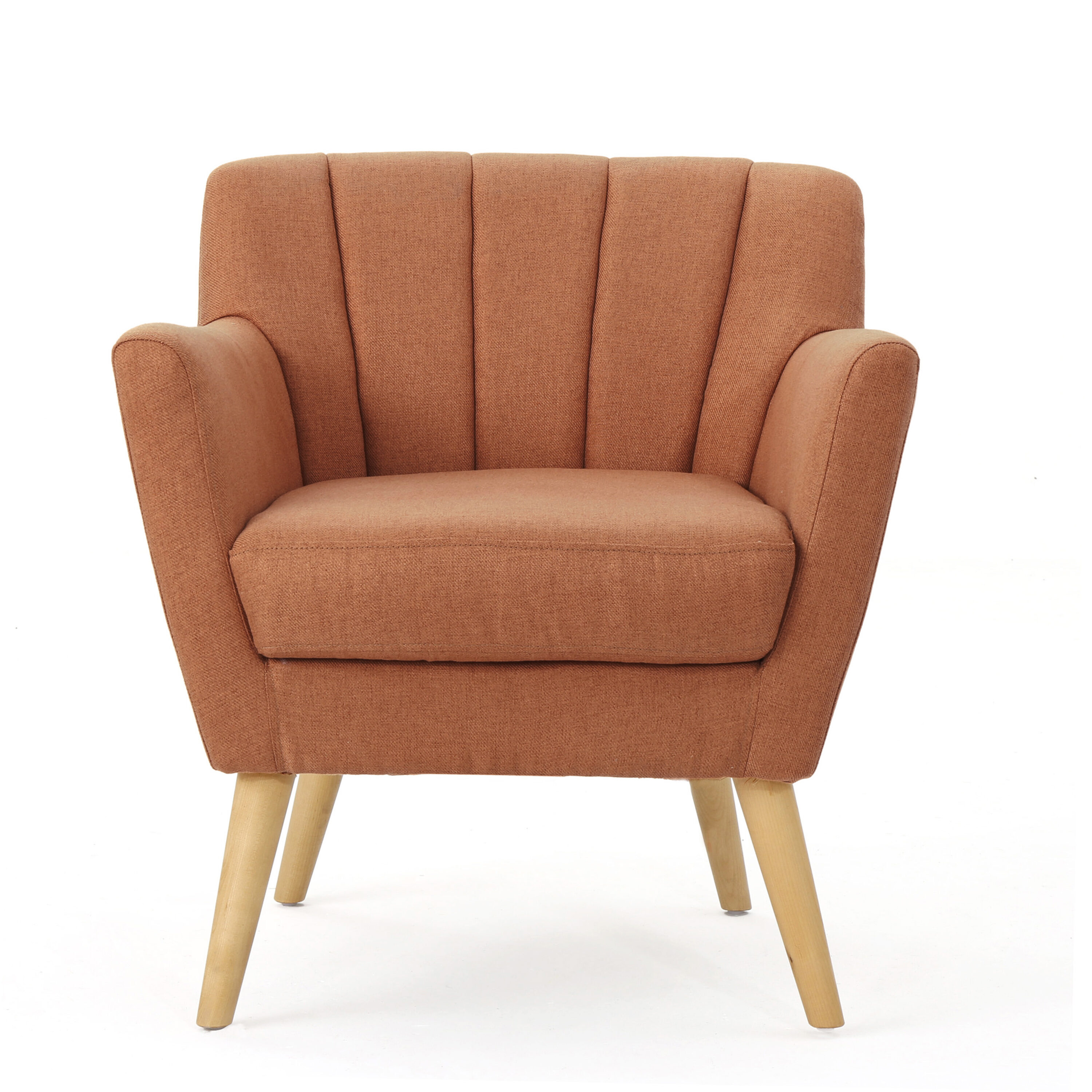 Best Selling Home Decor 301452 Merel Midcentury Orange/Natural Accent Chair