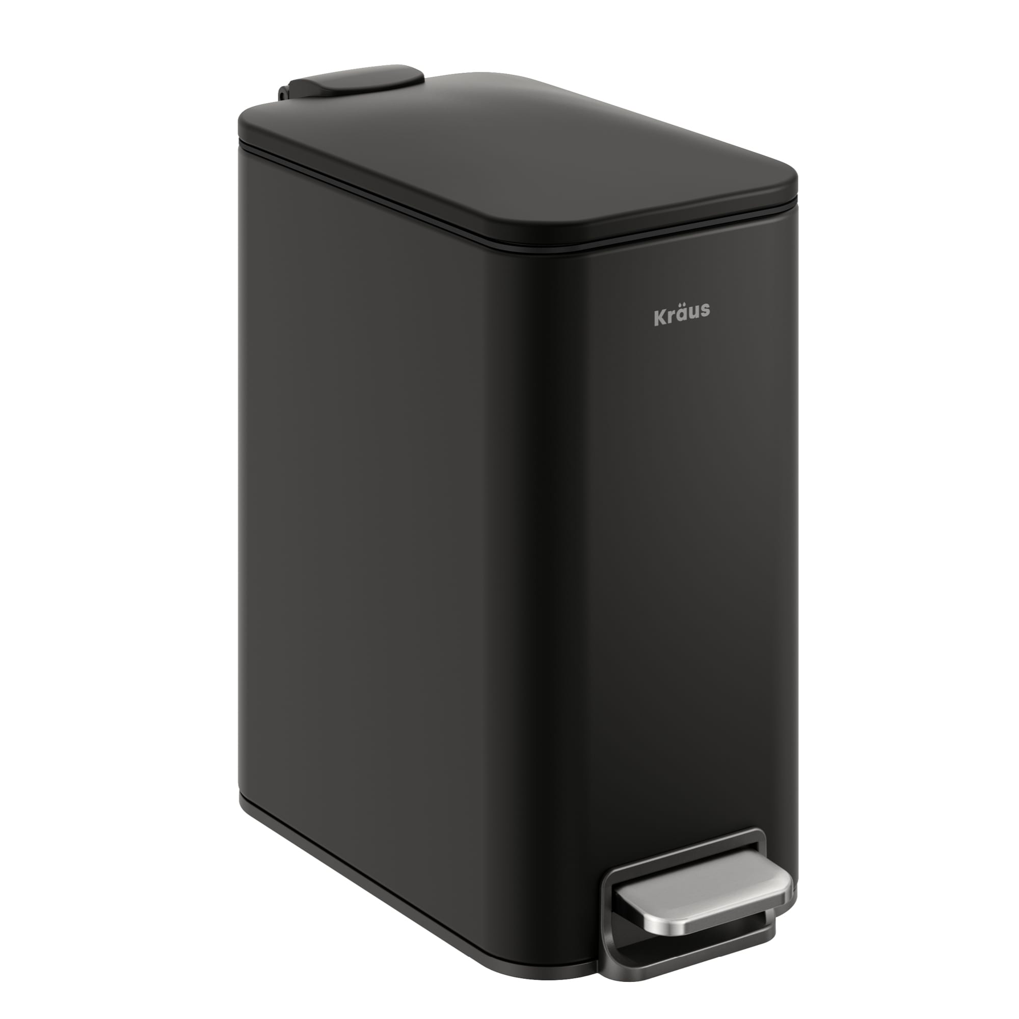 Kraus 1.3 Gallon Matte Black Steel Kitchen Step Trash Can