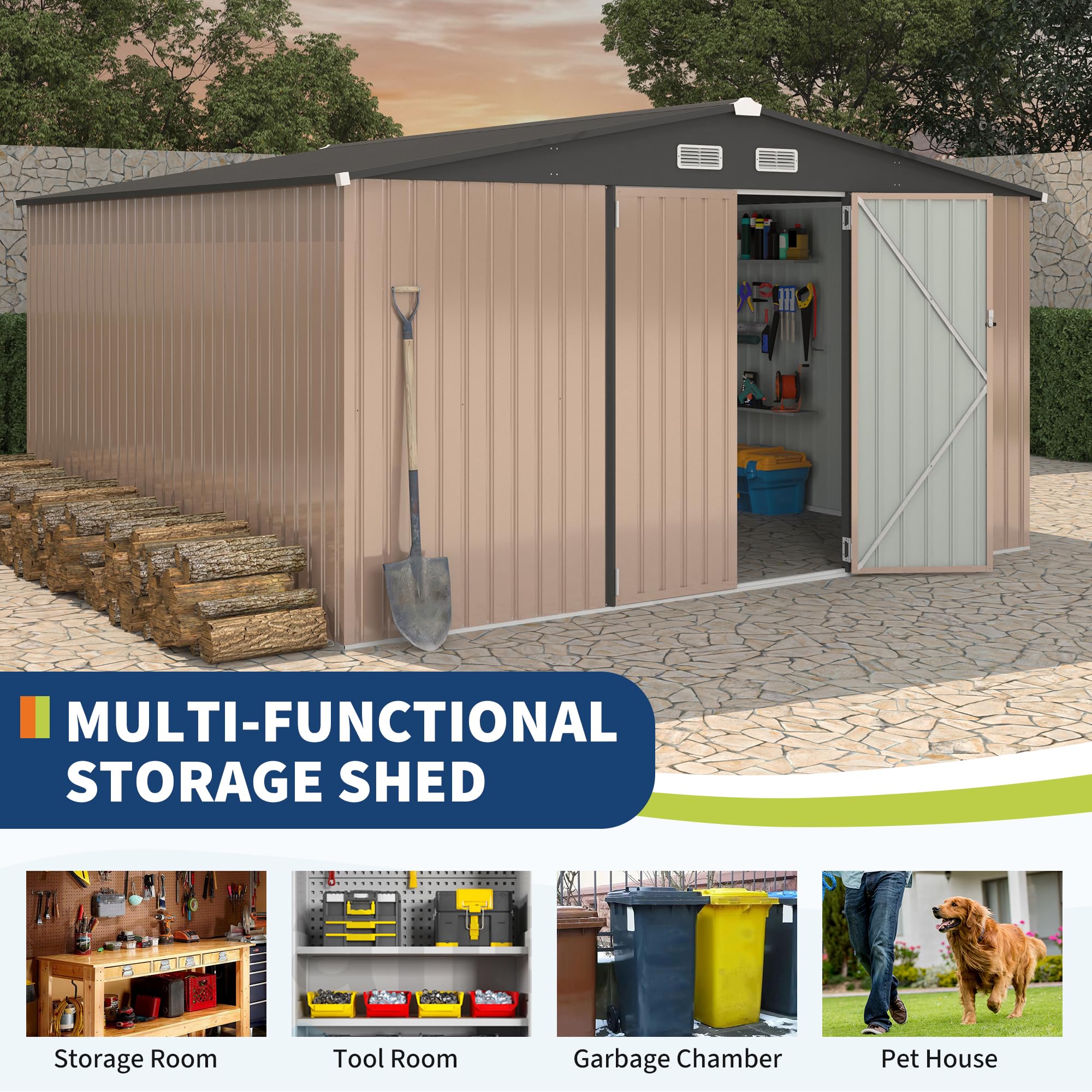 IdealHouse C168WLZL4QUG Metal-Storage-Buildings-Sheds - View #5