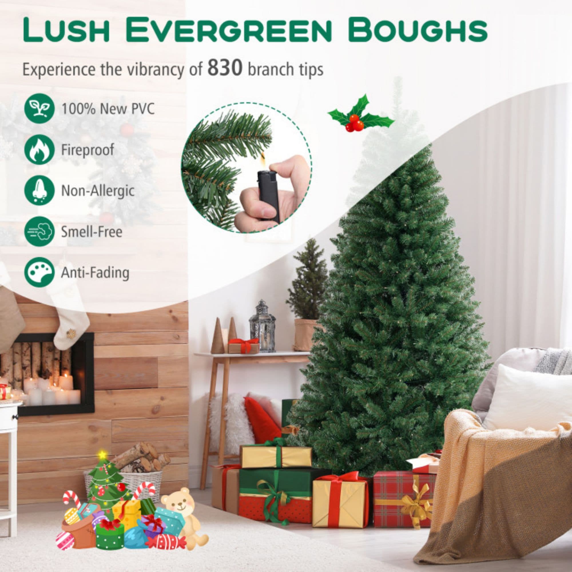 WELLFOR CM-HPY-23721 Artificial-Christmas-Trees - View #3