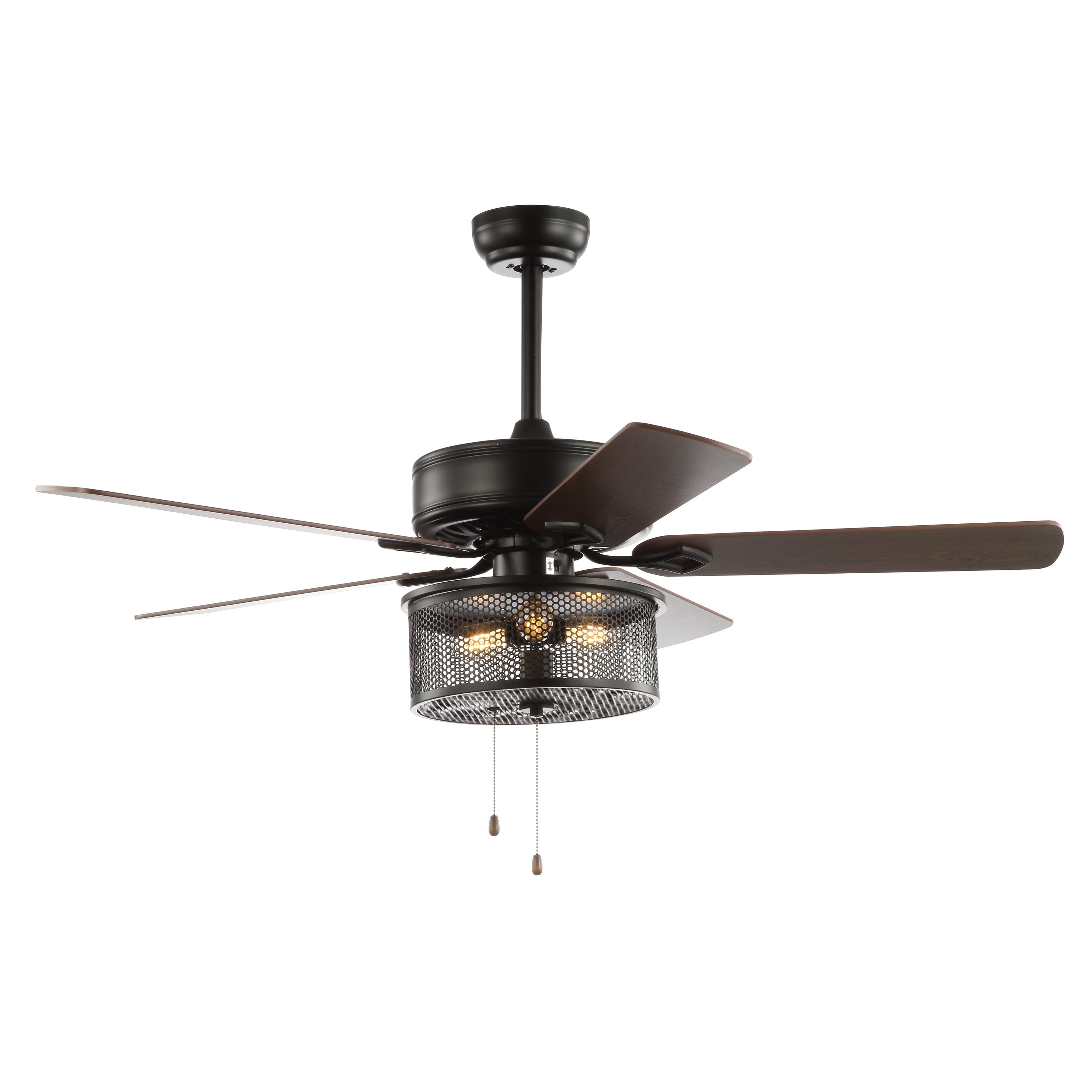 Safavieh Fredrik 52-in Matte Black Indoor Ceiling Fan with Light (5 ...