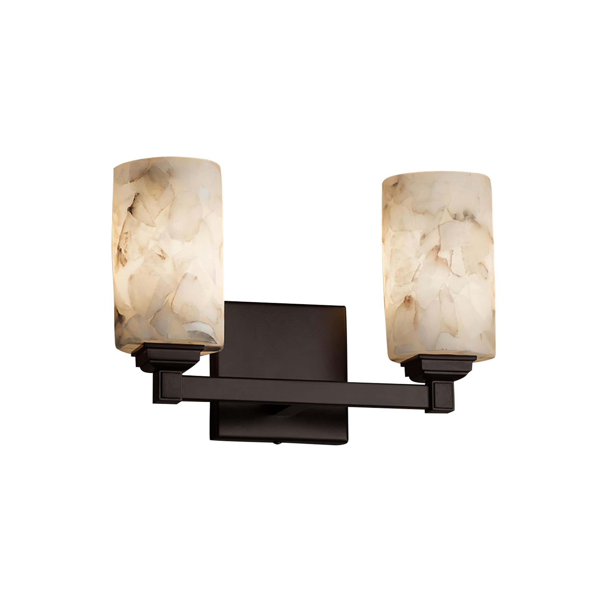 Justice Design Group ALR-8432-10-DB-LED2 Alabaster Rocks 13-in 2-Light Dark Bronze LED Transitional Vanity Light