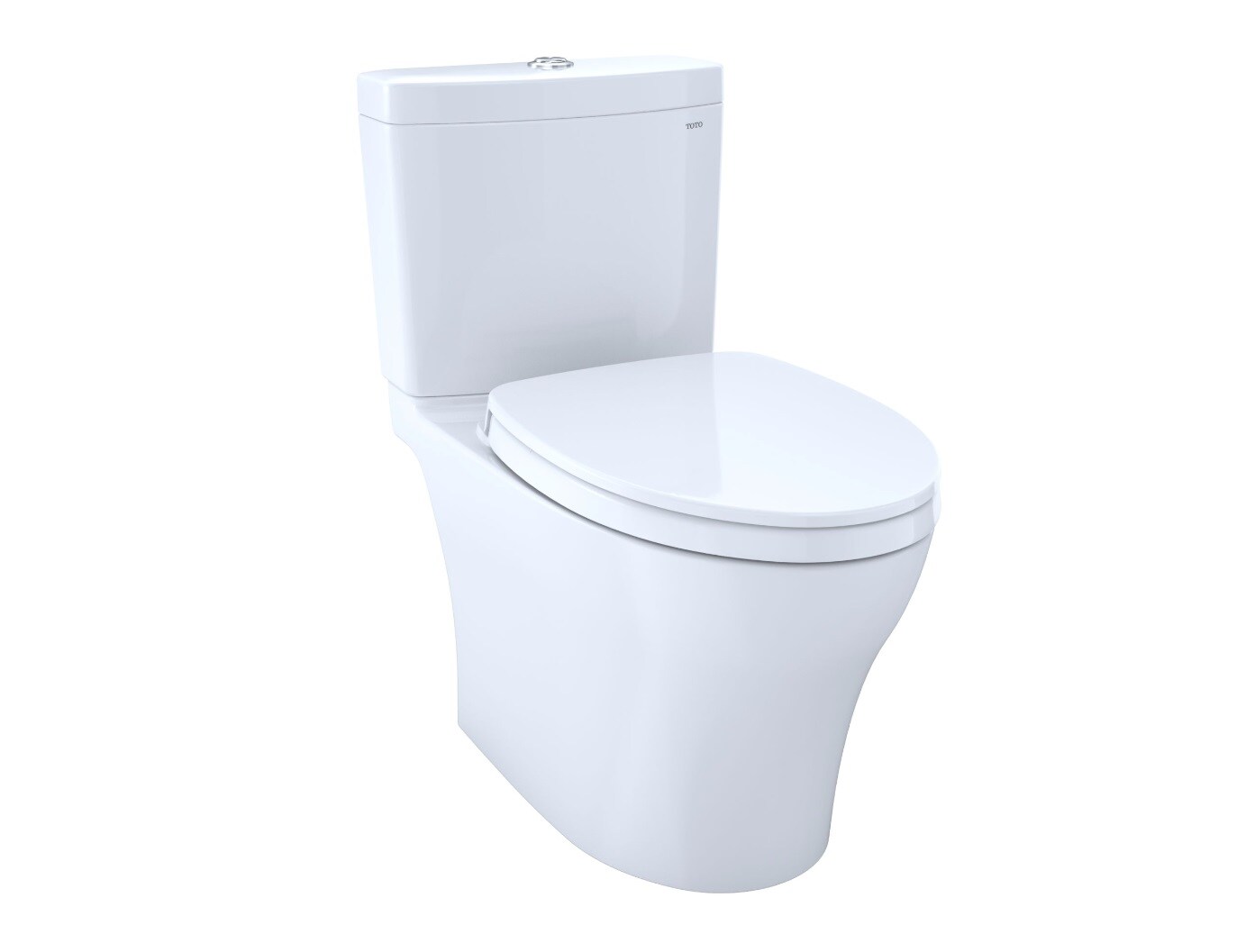 TOTO MS446124CEMFGN-01 Aquia IV Cotton Dual Flush Elongated Standard height 2-piece Toilet 12-in Rough-In WaterSense 1.28 GPF
