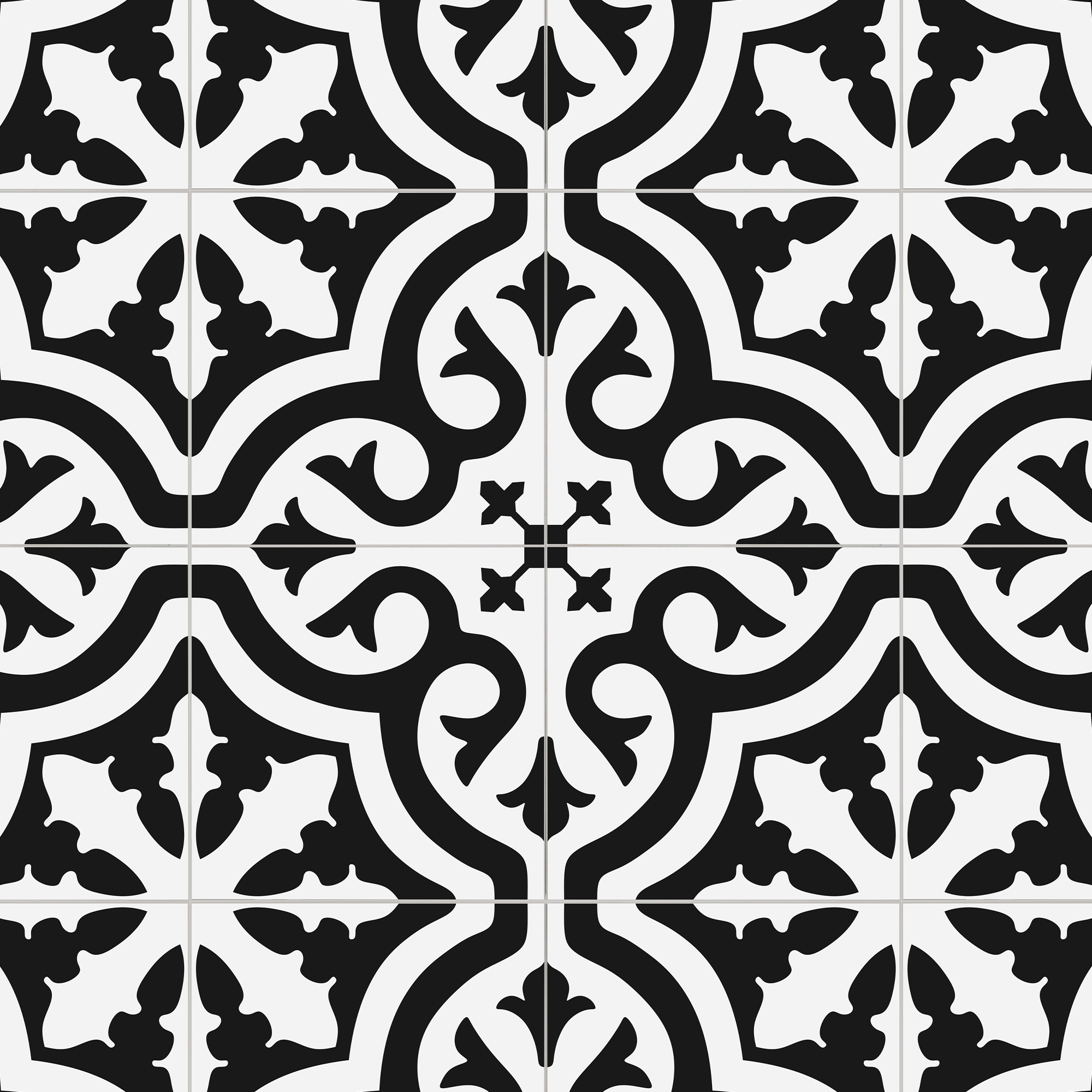SUNWINGS FLR001-DCS-10 Black and White 12-in x 12-in Matte Composite Patterned Mosaic Wall Tile (10-sq. ft/ Carton)