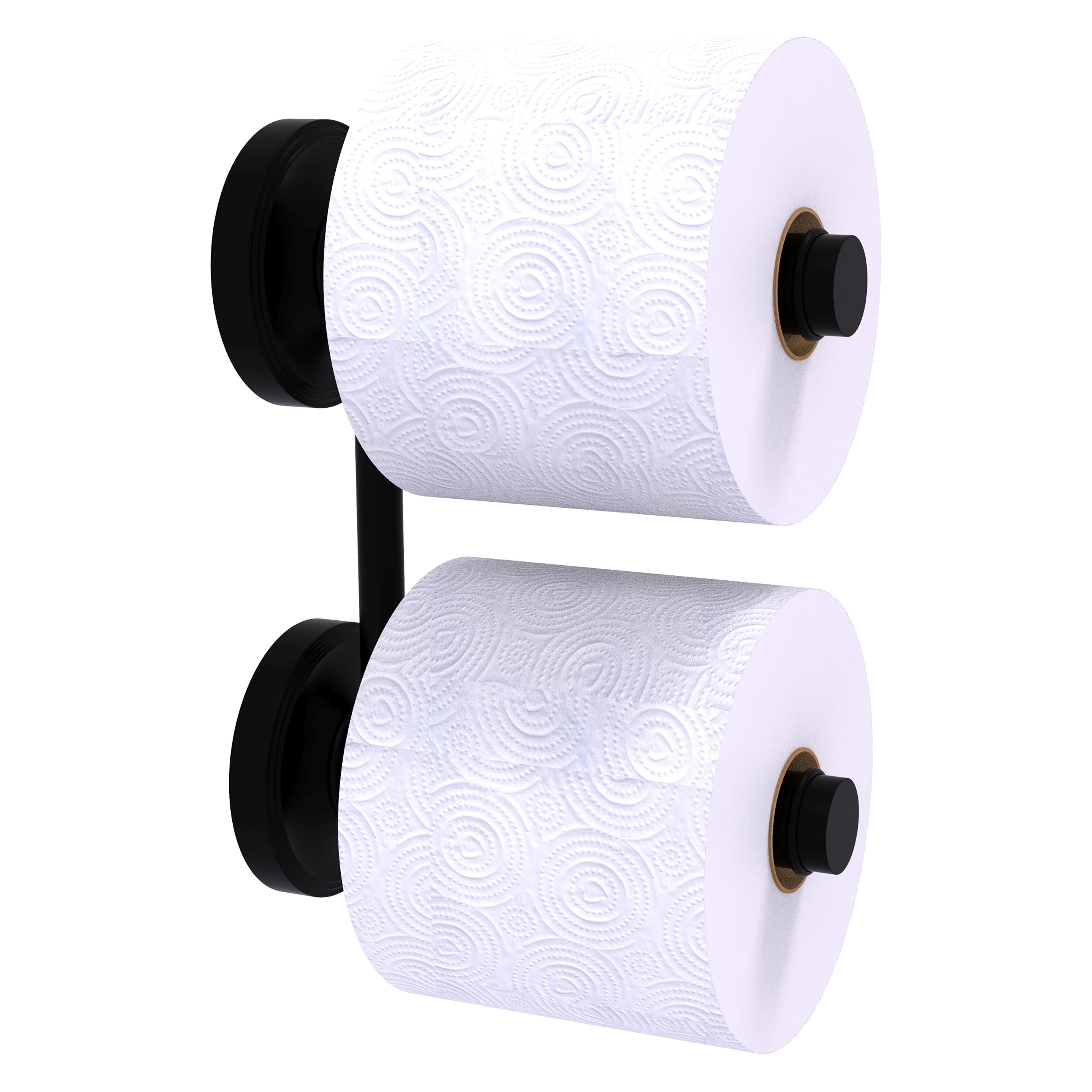 Allied Brass PR-24-RR-2-BKM Prestige Regal Matte Black Wall mount Double post Toilet Paper Holder 2 -Rolls with Storage