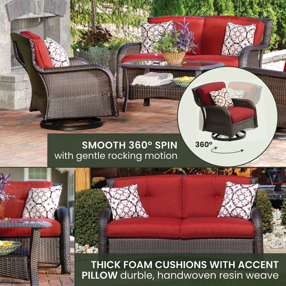 Hanover STRATH4PCSW-LS-RED Patio-Conversation-Sets - View #6