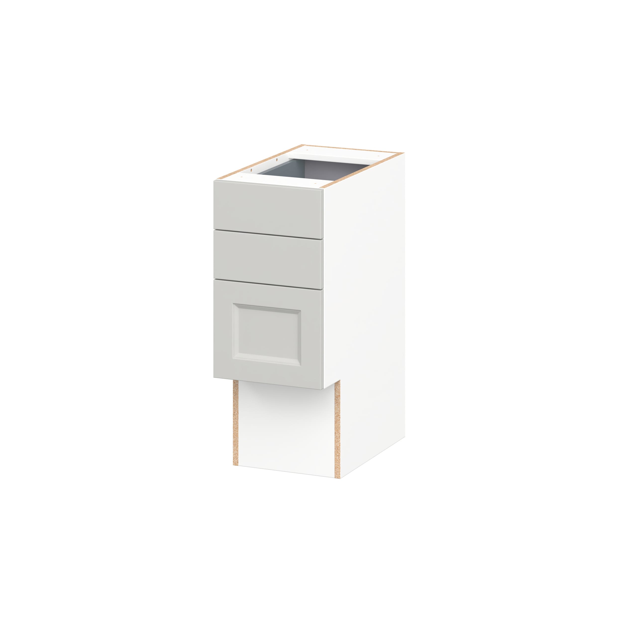 Hugo&Borg DSV3D12ADA-BE Belcourt 12-in W x 30-in H x 21.83-in D Painted Light Gray 3 -Drawers Drawer Base Fully assembled Cabinet Recessed Panel Shaker