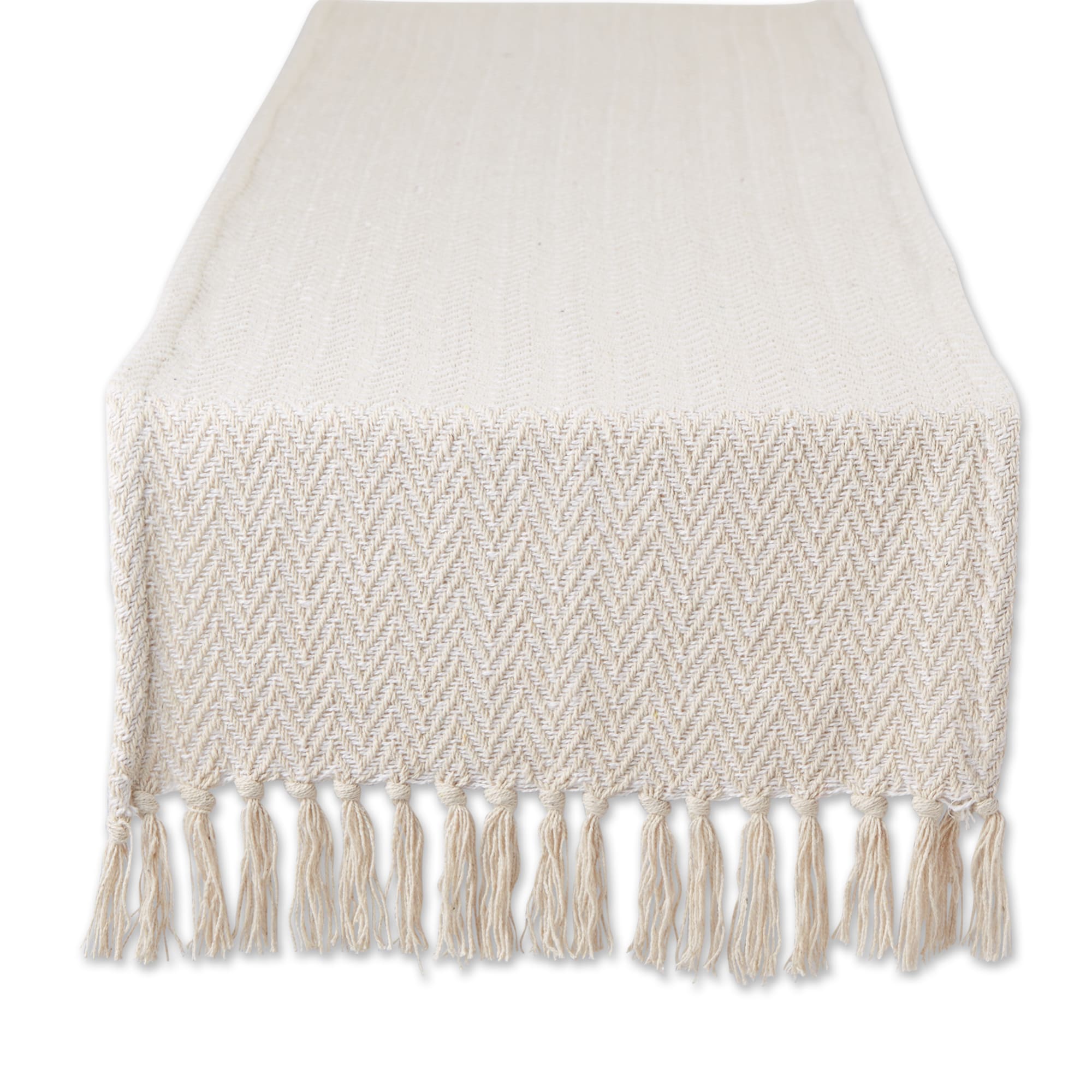 DII  Jacquard Chevron Fringe Table Runner