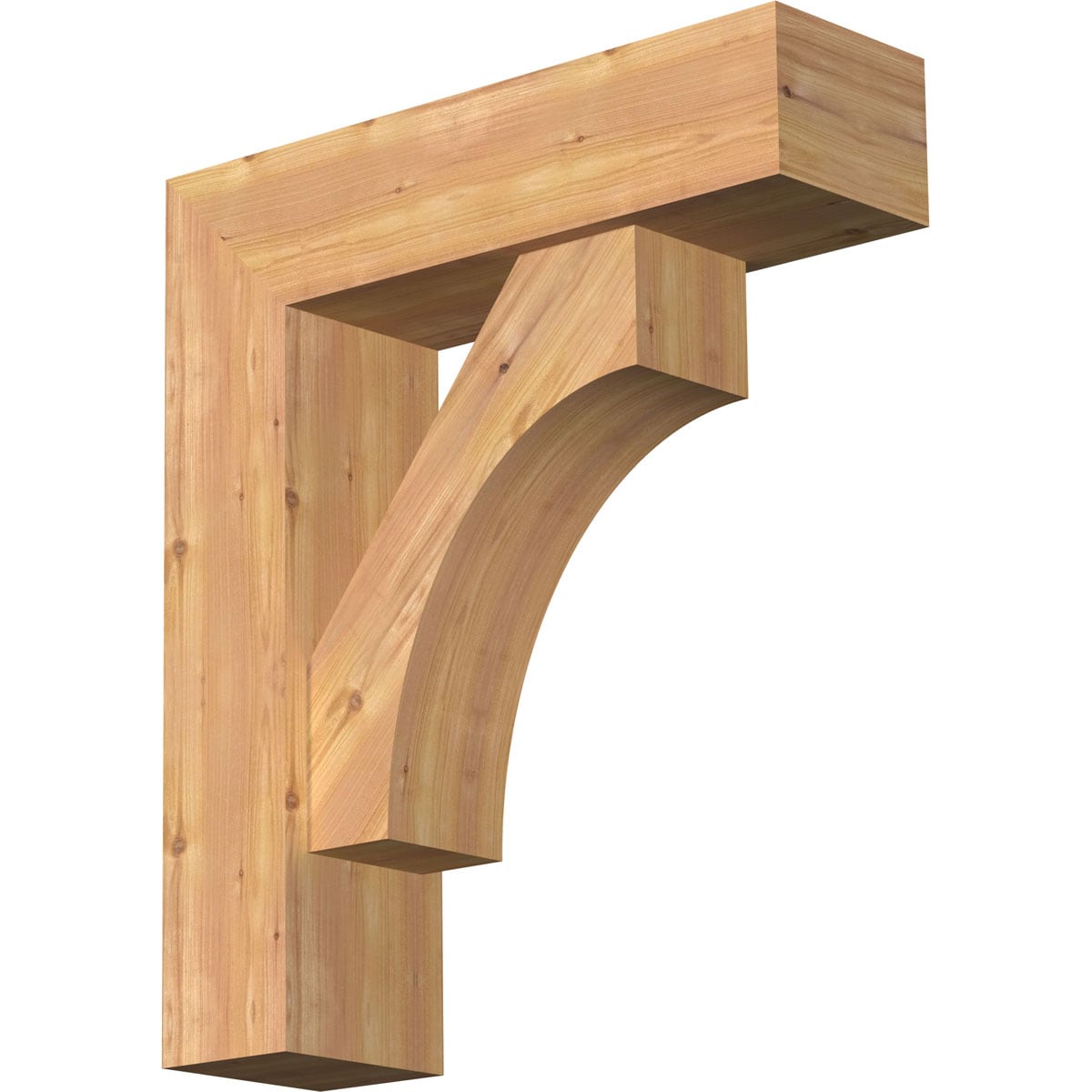 Ekena Millwork 1464479 Westlake Block Smooth Bracket with Offset Brace Western Red Cedar Wood Standard Bracket