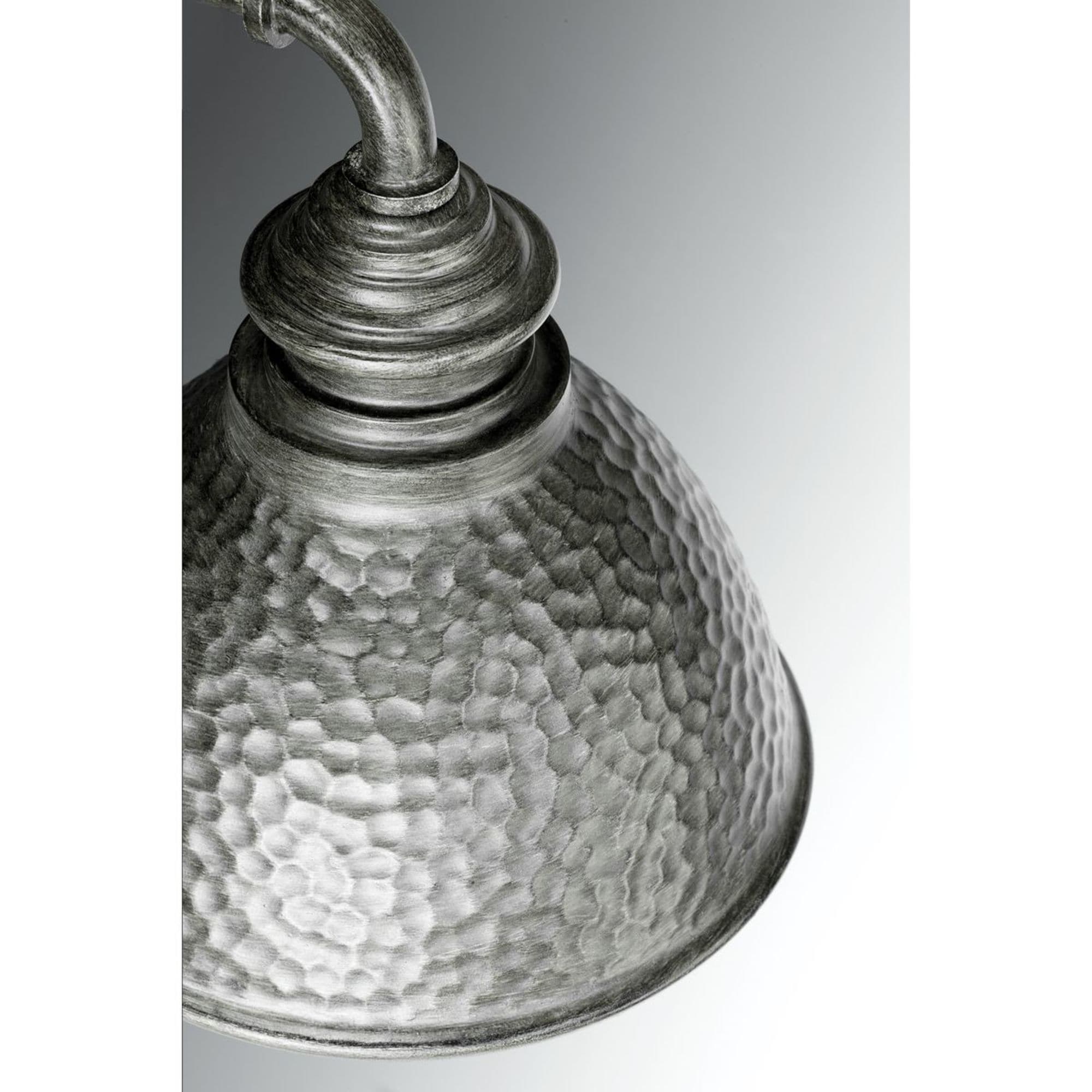 Antique Pewter Hammered Copper Wall Lantern, 12-inch
