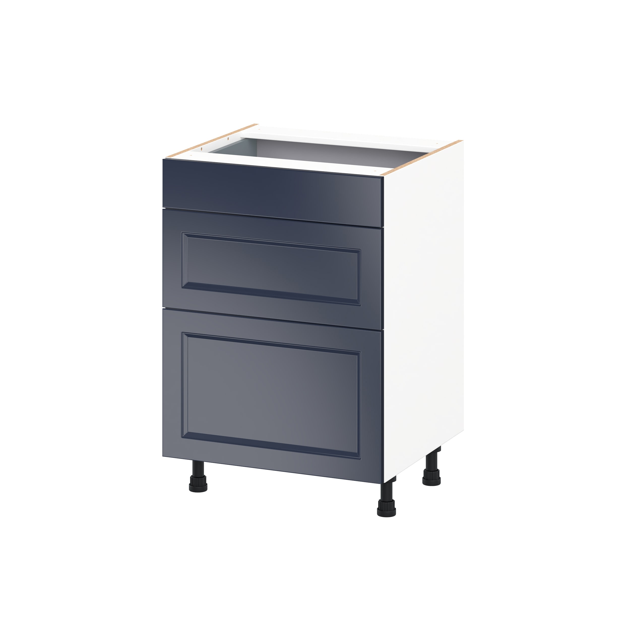 Hugo&Borg DSV3D24-LO Lorette 24-in W x 34.5-in H x 21.83-in D Navy Blue 3 -Drawers Drawer Base Fully assembled Cabinet Recessed Panel Shaker