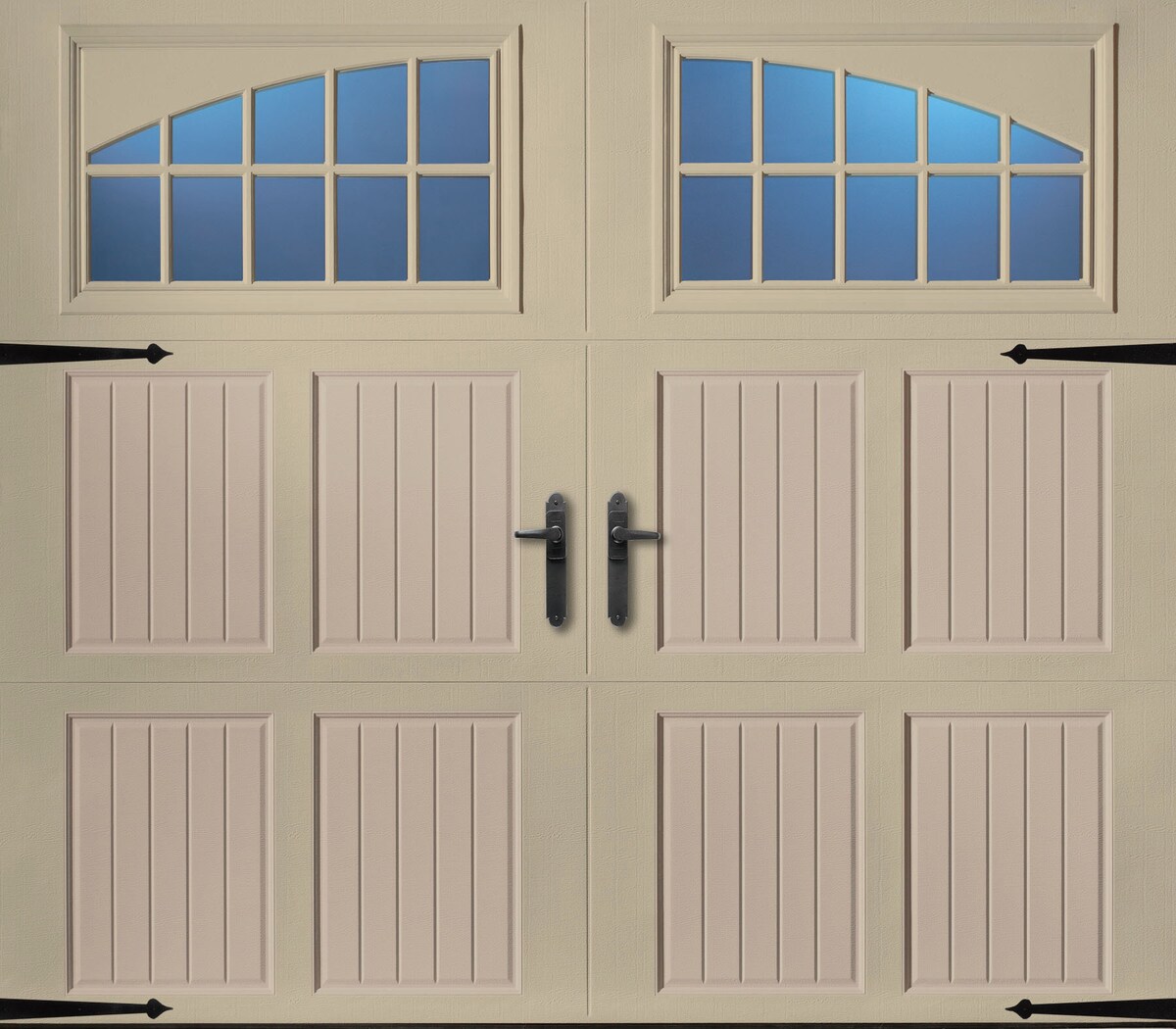 Pella 123569 9-ft x 7-ft Insulated Wicker Tan-sandtone Single Garage Door with Windows