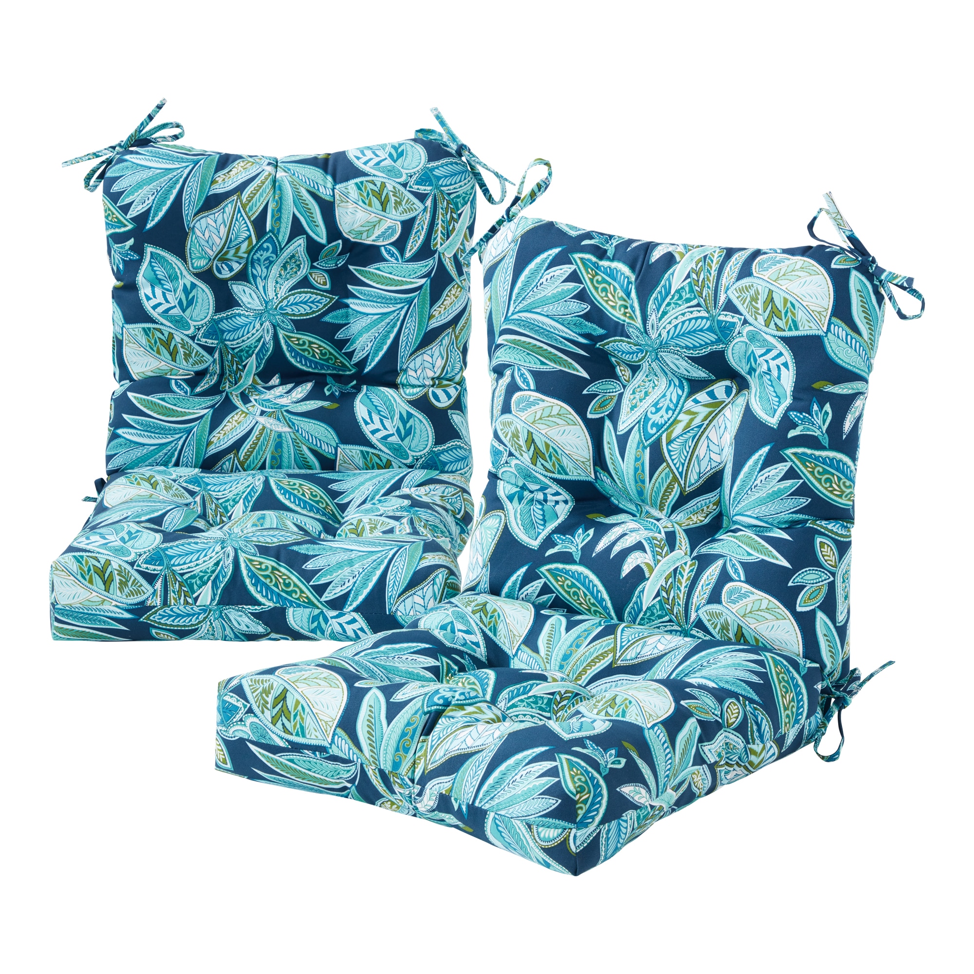 Greendale Home Fashions - Outdoor 21-in x 21-in 2 -Piece Botanical Crestwood Patio chair cushion