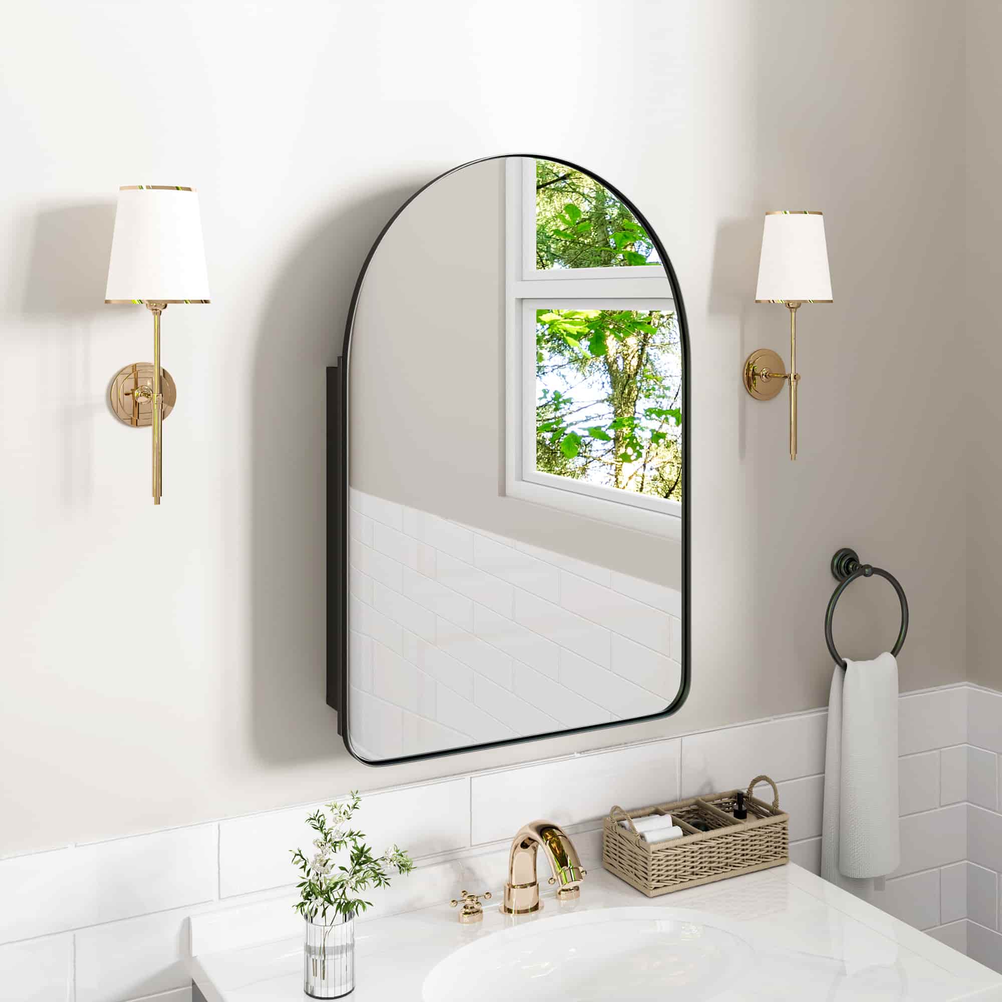 REIBII Wall Mounted Medicine Cabinet Medicine Cabinet With Mirror