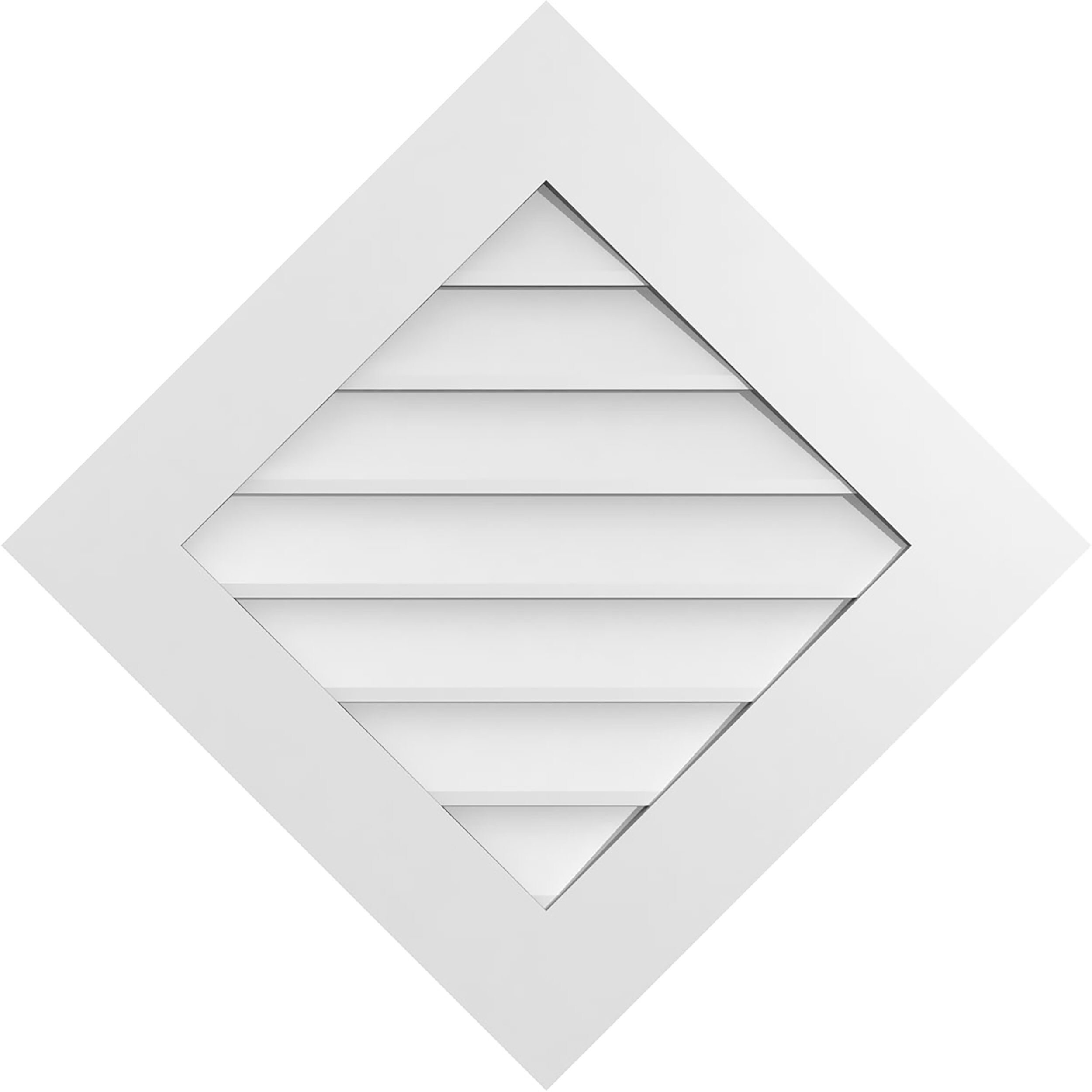 Ekena Millwork GVPDI30X3001SF 30-Inches x 30-Inches Off-white Diamond PVC Gable Louver Vent