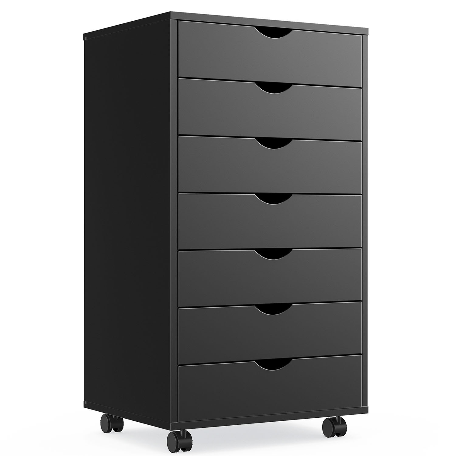 GZMR GZ-W224615 7 Drawer Chest Storage Cabinets Black 7 -Drawer 18.74-in File Cabinet