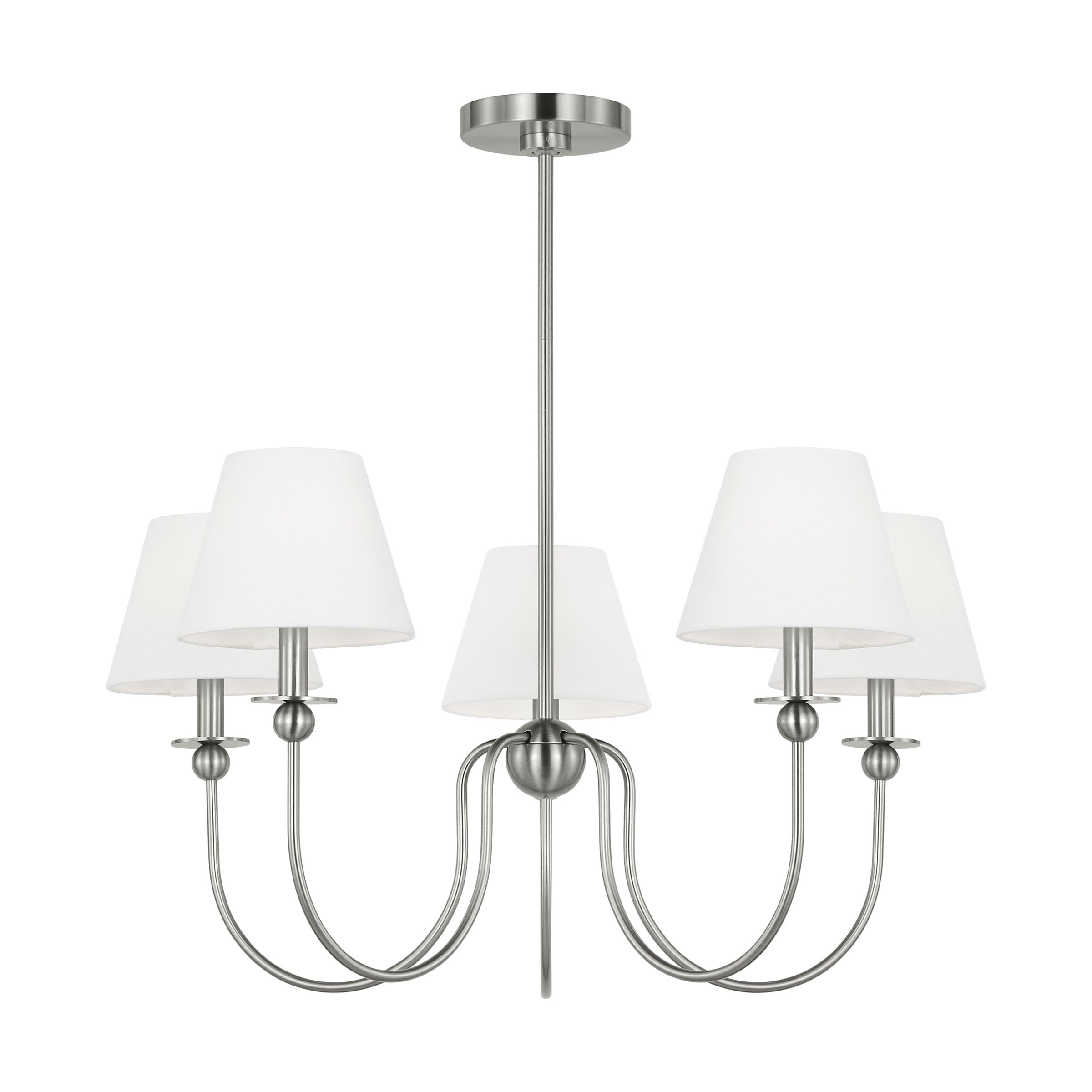 Scott Living DJC1255BS Elsay 5 -Light Brushed Nickel Transitional For Use in Dining Rooms, Living Rooms Chandelier