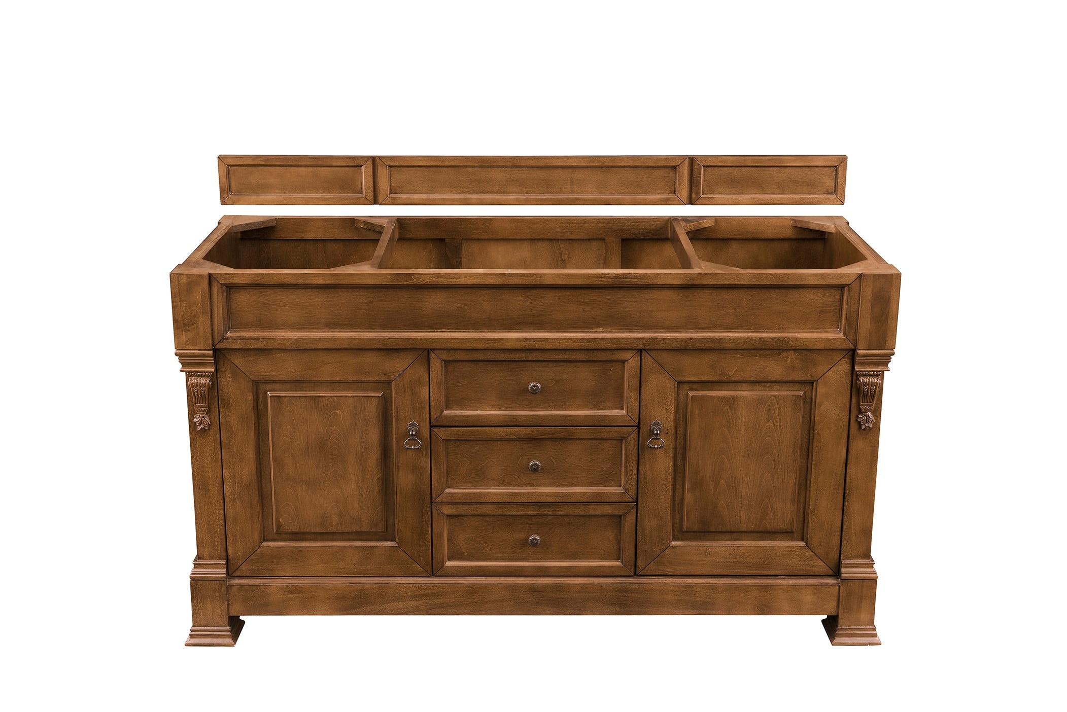 Country Oak 60" Single Freestanding Vanity Base with Light Wood Finish