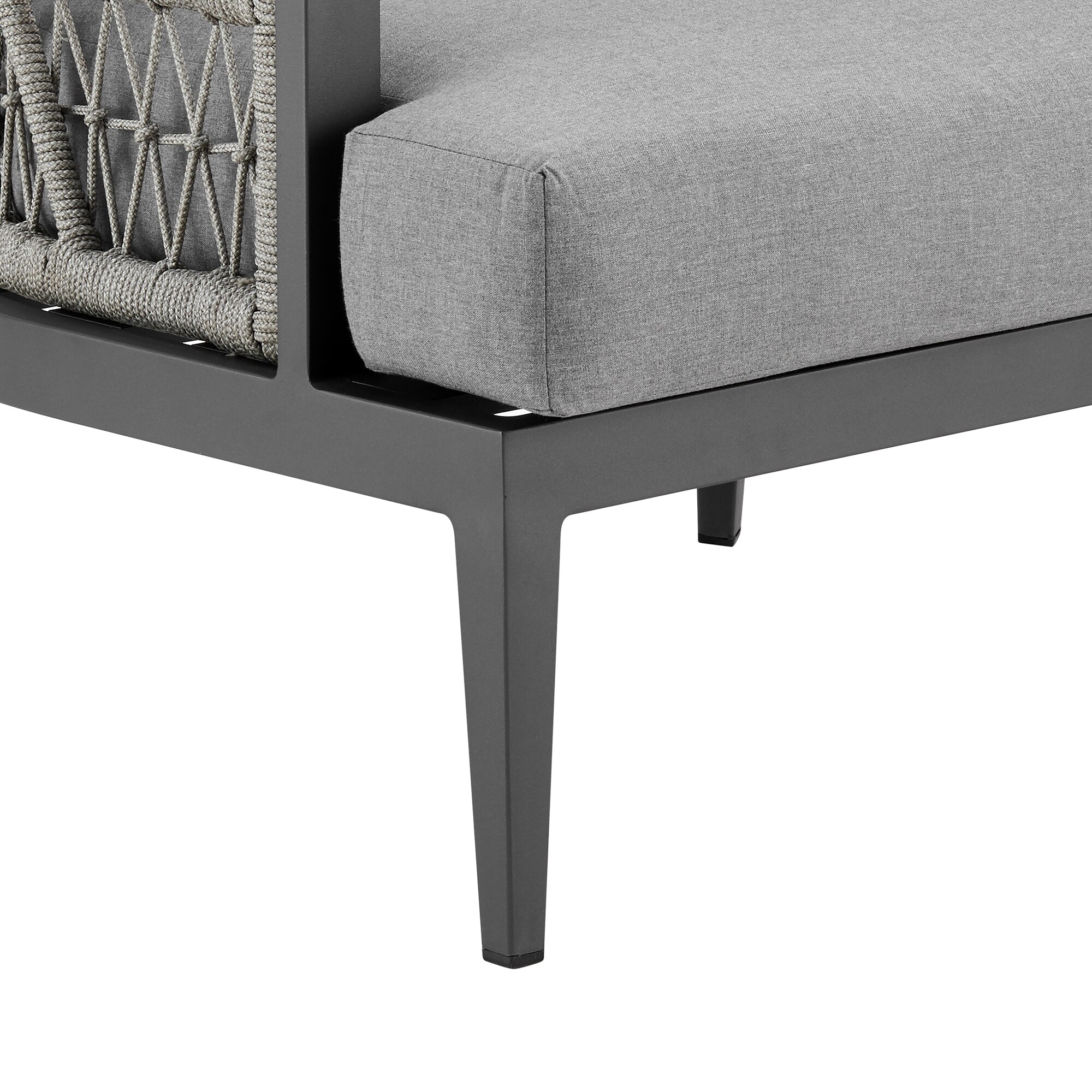 Zella Gray Aluminum Outdoor Patio Armchair with Cushions