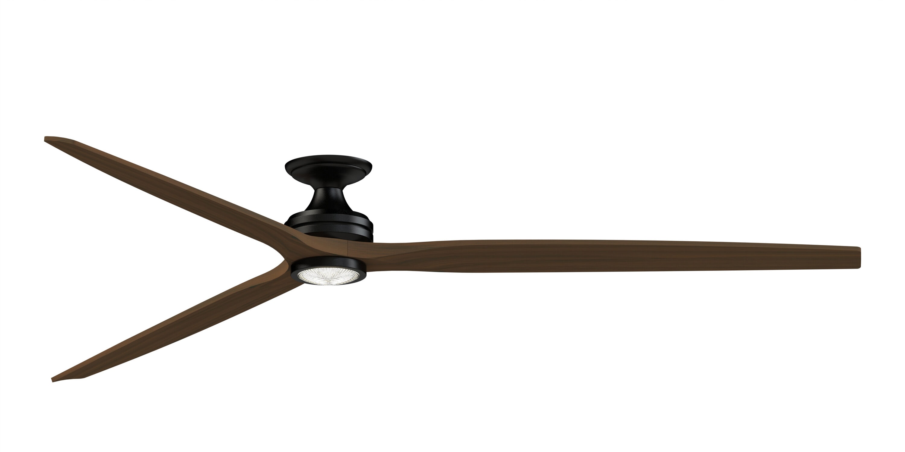 Fanimation FPD6721BBL-96WK-LK-F Spitfire 96-in Color-Changing Integrated LED Outdoor Flush Mount Smart Black with Whiskey Wood Blades Propeller Ceiling Fan With Light - Remote Included ( 3 -Blade )