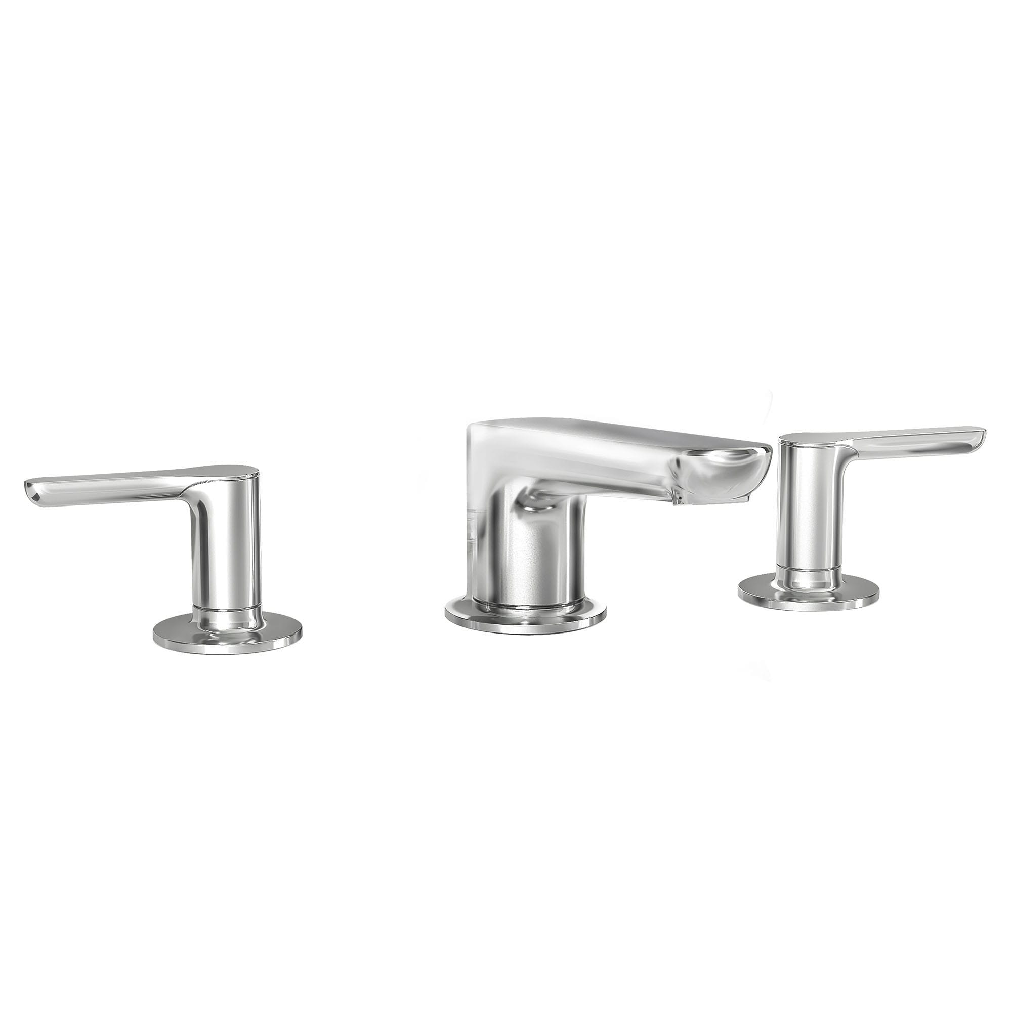 Polished Chrome Modern Widespread Bathroom Faucet with Lever Handles