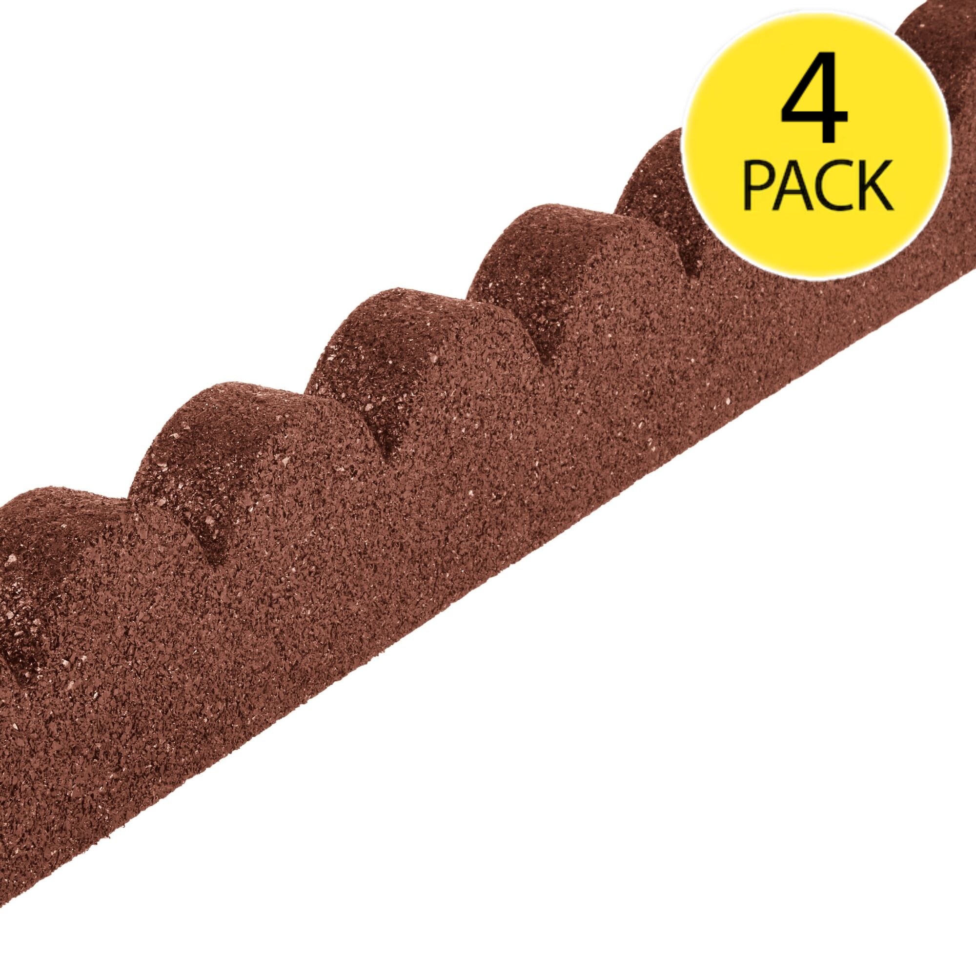 Rubberific 16-ft x 4-in SmartLoc Scallop 4-Pack Red Rubber Landscape Edging Section