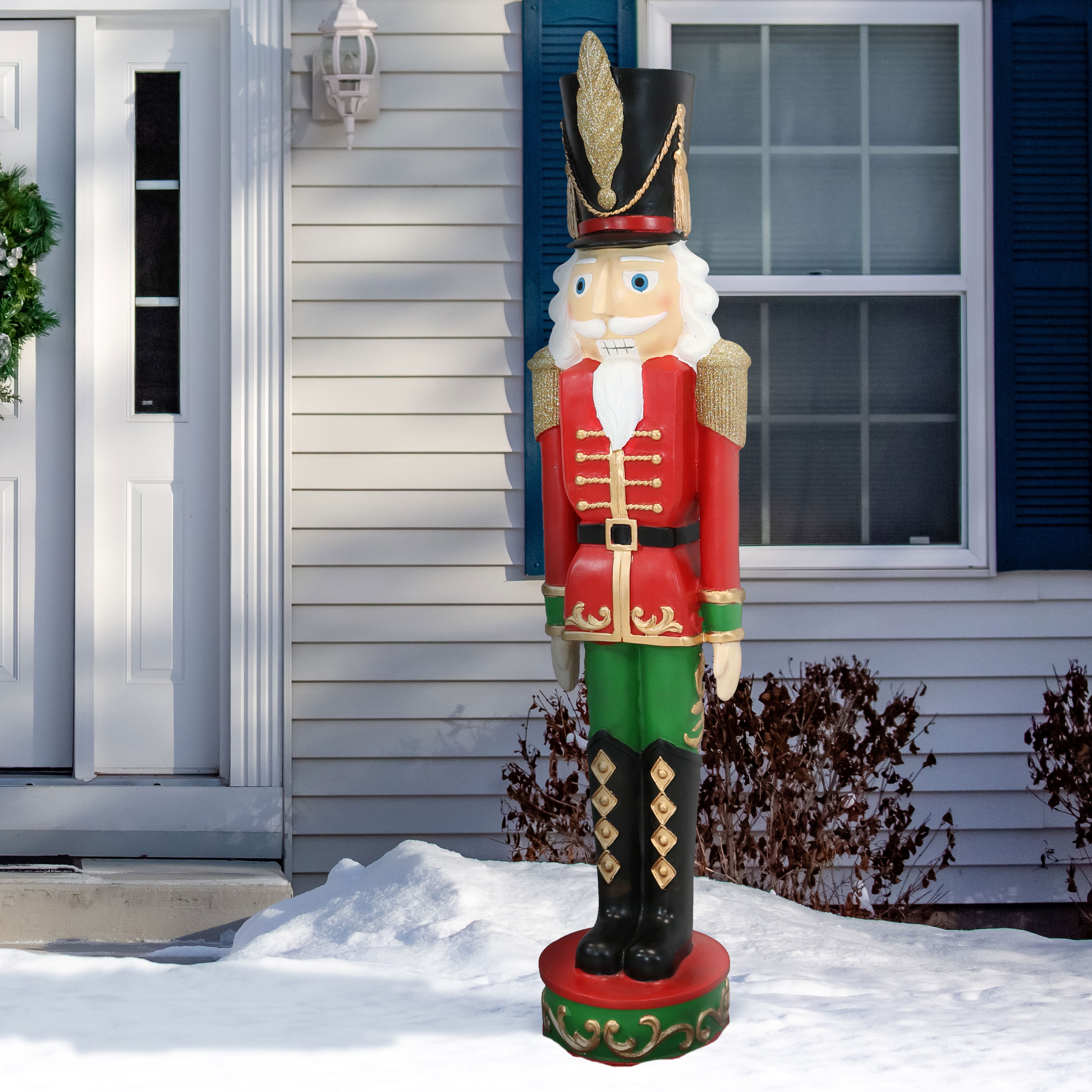 Kristoff 37" Red and Green Polyresin Nutcracker Soldier